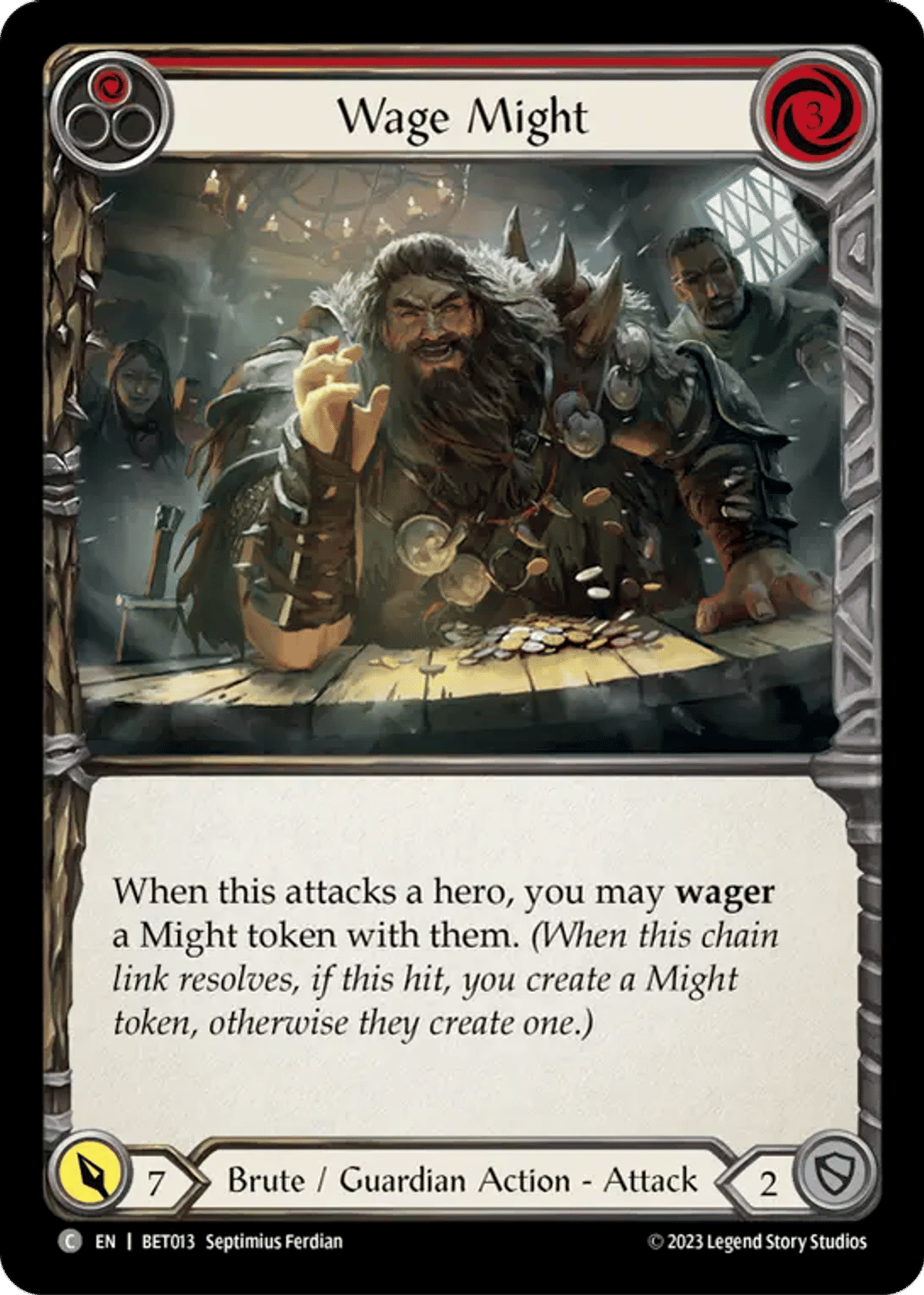 Wage Might (Red) from Betsy - Heavy Hitters Blitz Deck - Flesh and Blood