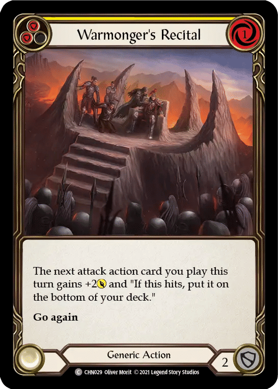 Warmonger's Recital (Yellow) — Chane - Blitz Deck — Flesh and Blood