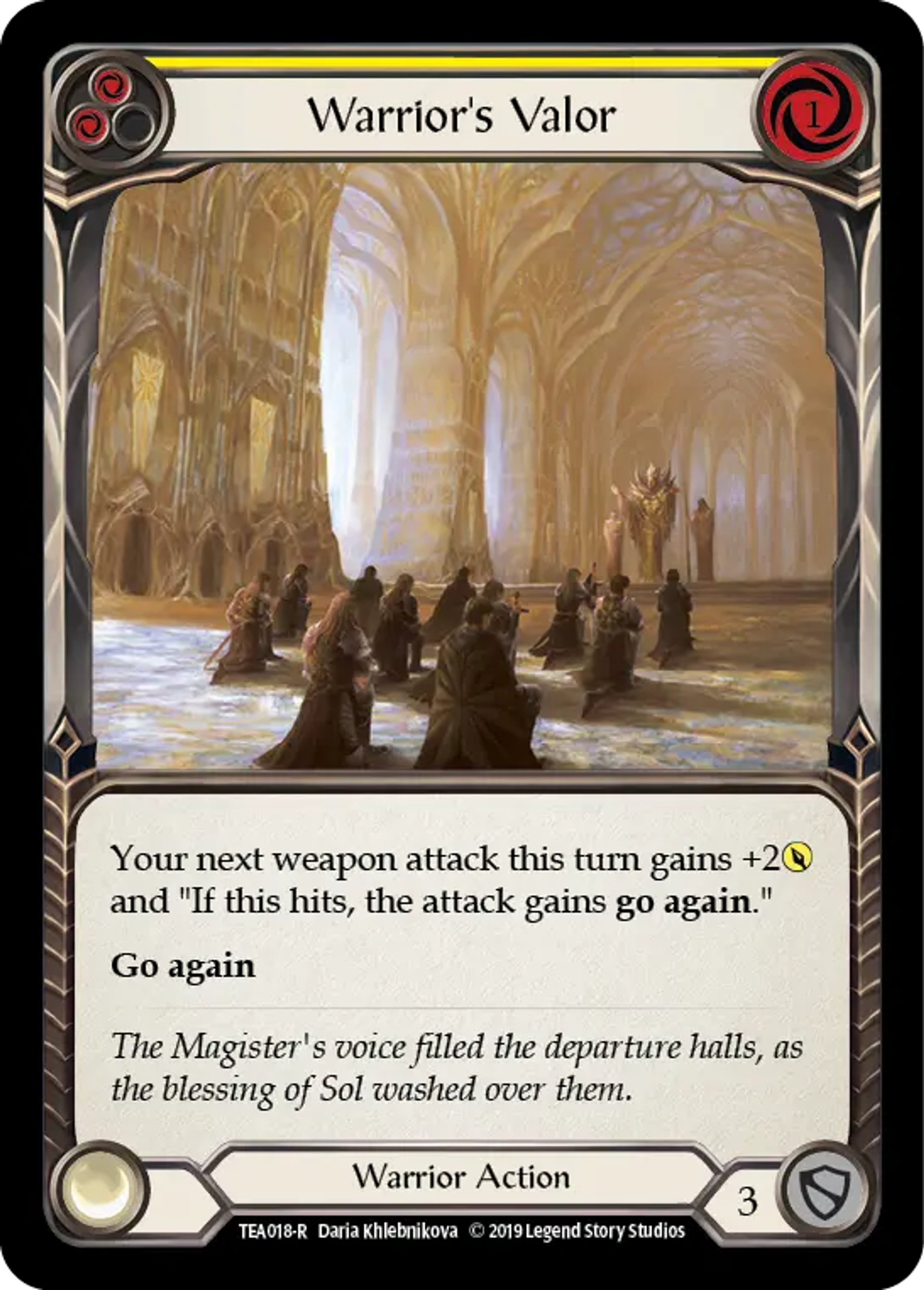 Warrior's Valor (Yellow) — Dorinthea Ironsong - Hero Deck — Flesh and Blood