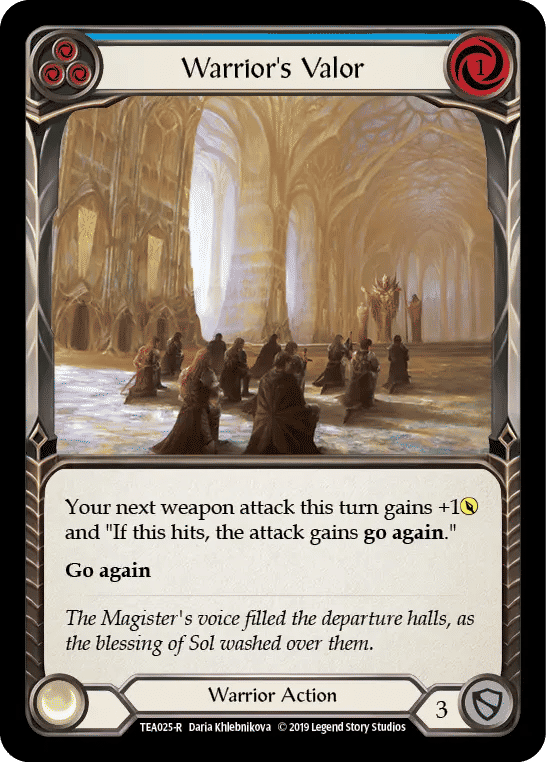 Warrior's Valor (Blue) — Dorinthea Ironsong - Hero Deck — Flesh and Blood