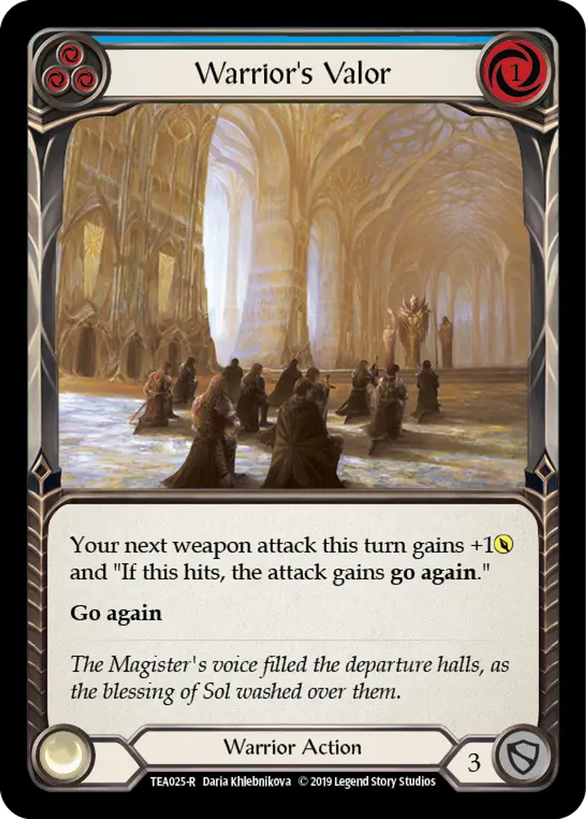 Warrior's Valor (Blue) — Dorinthea Ironsong - Hero Deck — Flesh and Blood