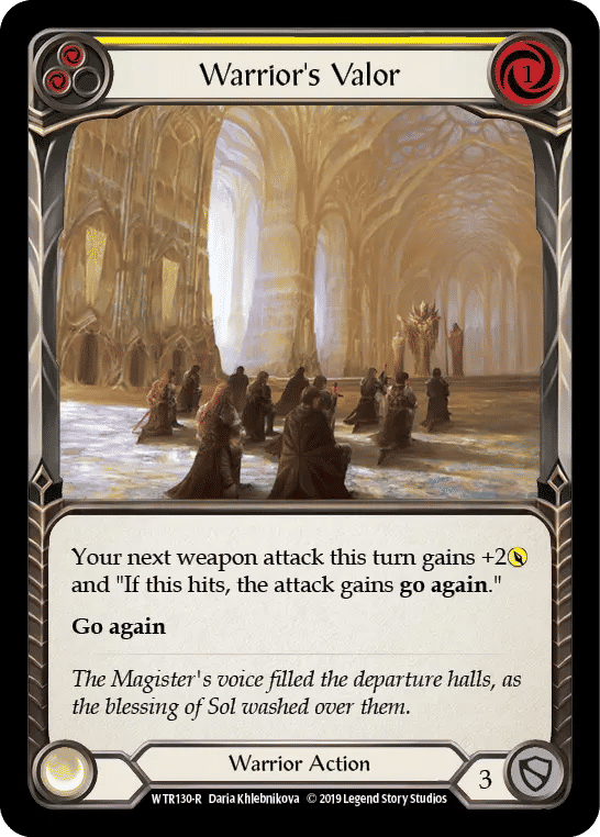 Warrior's Valor (Yellow) — Welcome to Rathe — Flesh and Blood