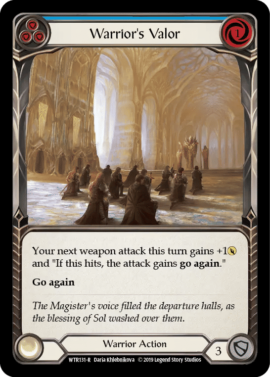Warrior's Valor (Blue) — Welcome to Rathe — Flesh and Blood