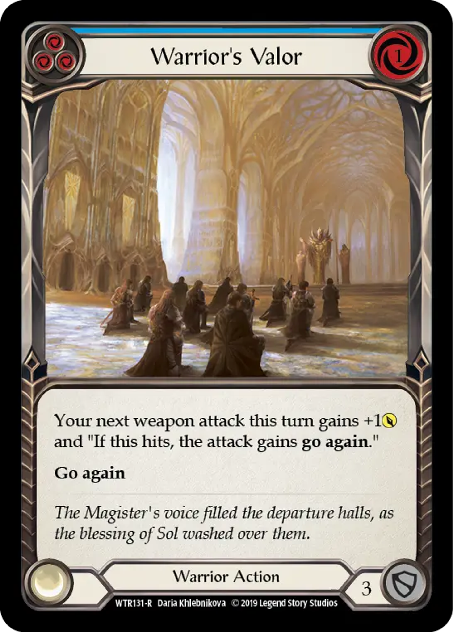 Warrior's Valor (Blue) — Welcome to Rathe — Flesh and Blood