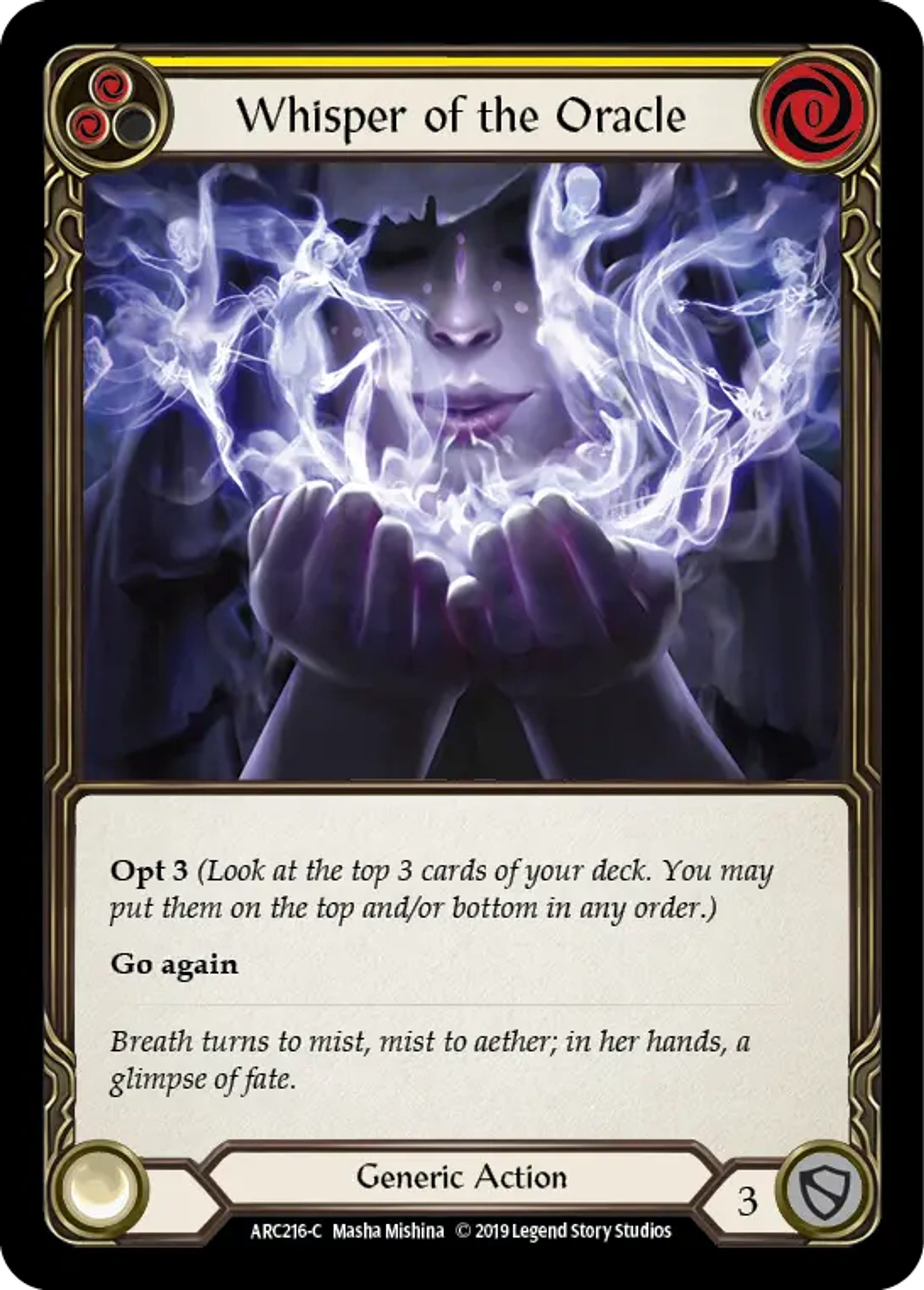 Whisper of the Oracle (Yellow) — Arcane Rising — Flesh and Blood