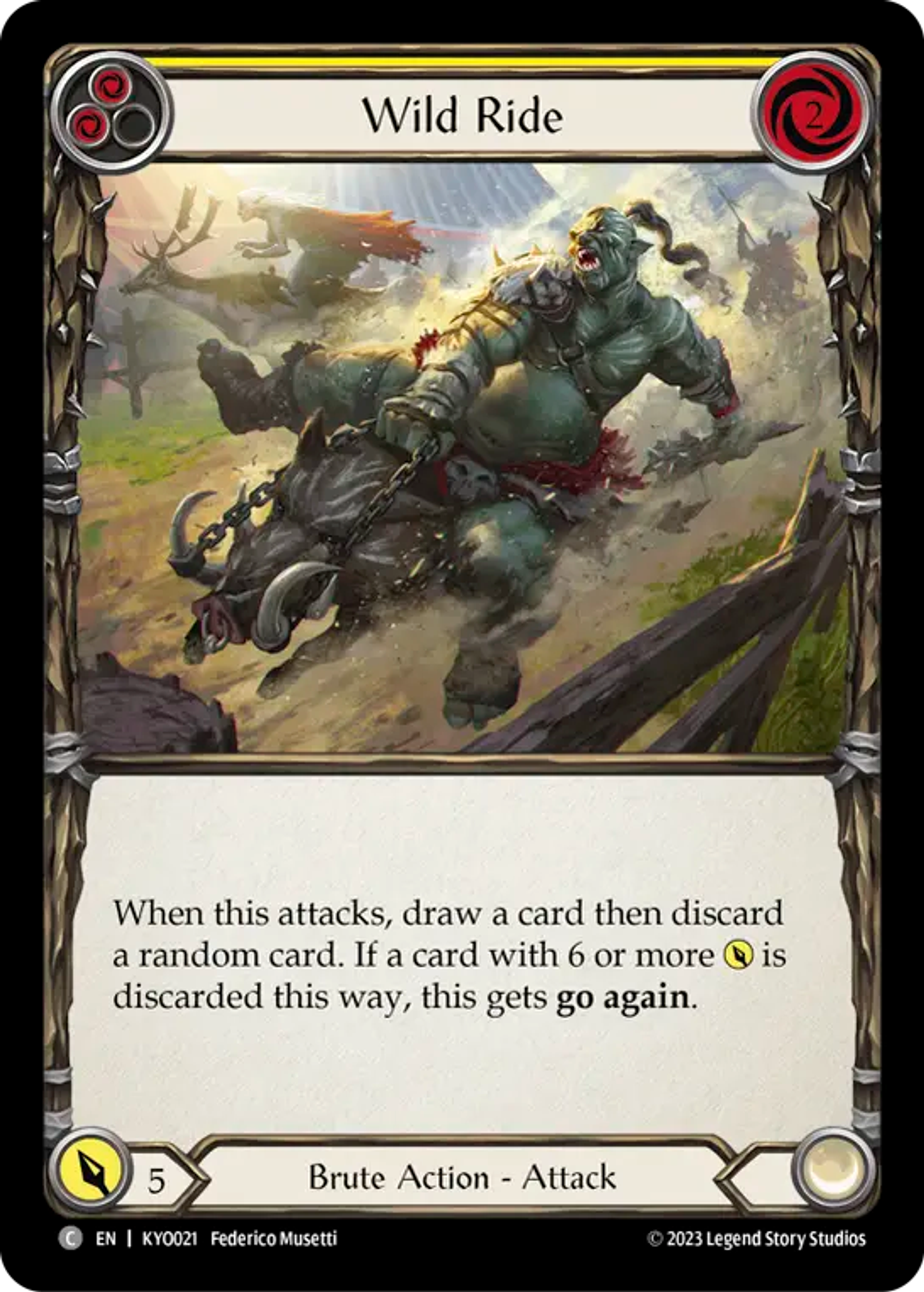 Wild Ride (Yellow) — Kayo - Heavy Hitters Blitz Deck — Flesh and Blood
