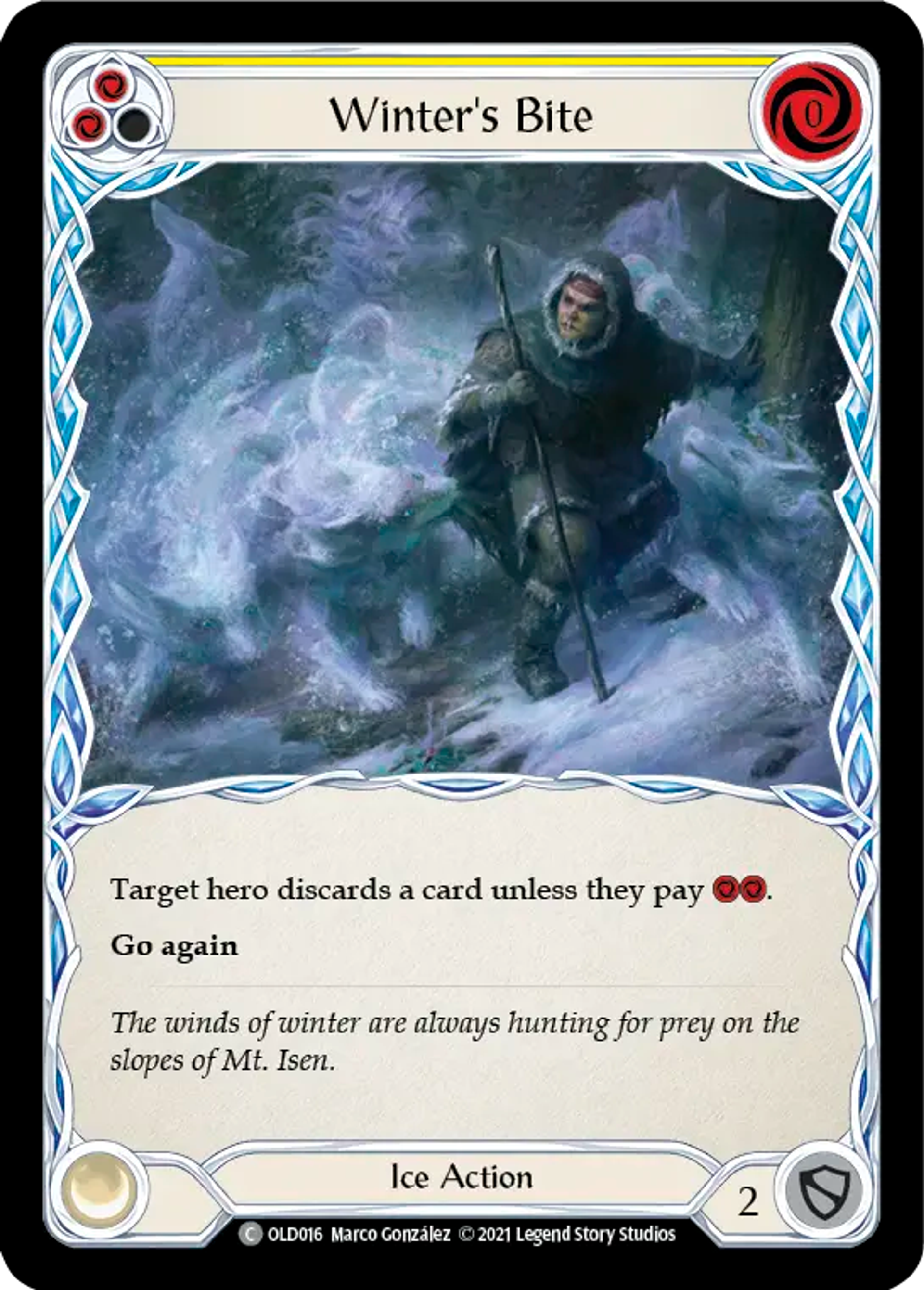 Winter's Bite (Yellow) — Oldhim - Blitz Deck — Flesh and Blood
