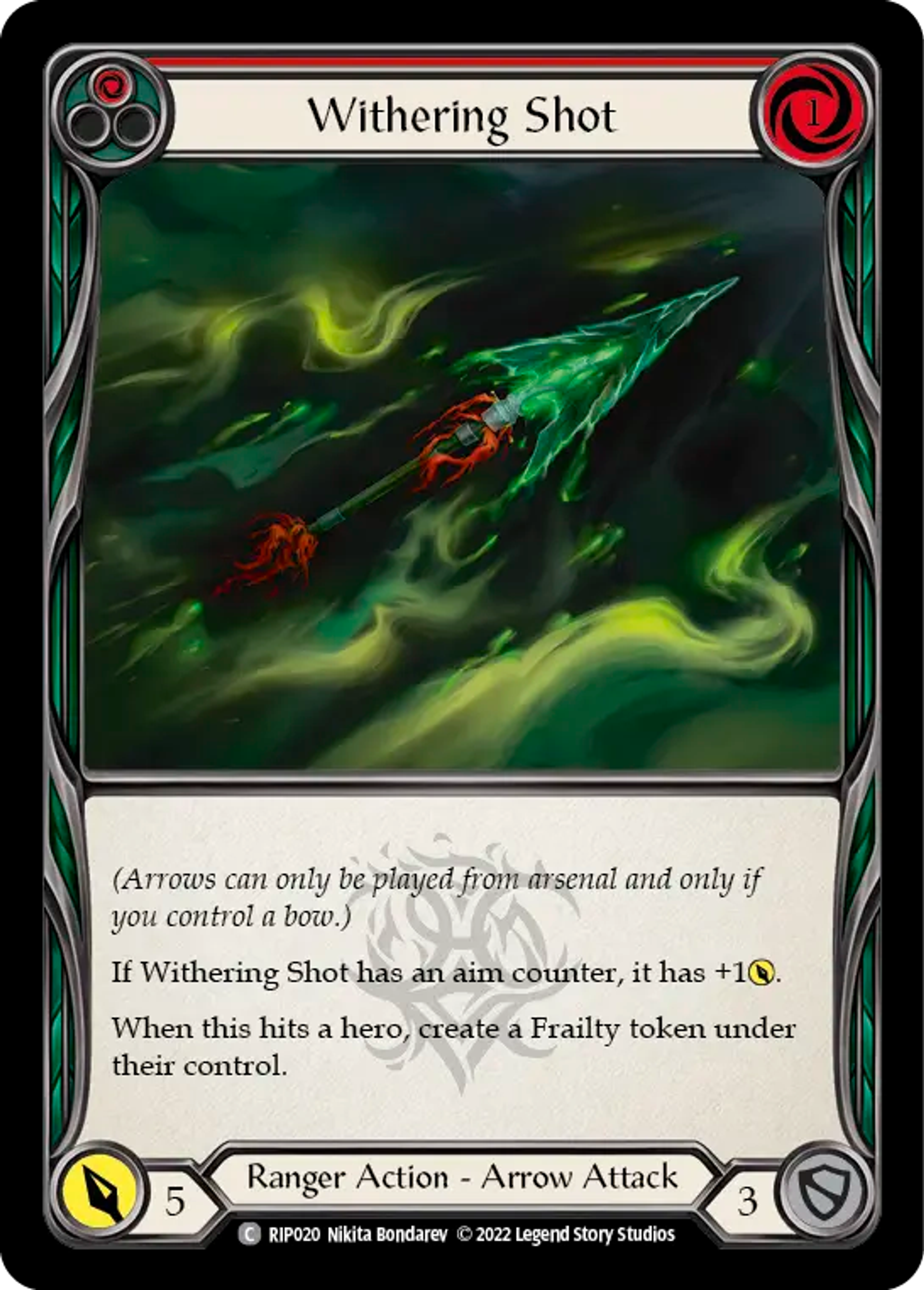 Withering Shot (Red) — Riptide - Blitz Deck — Flesh and Blood