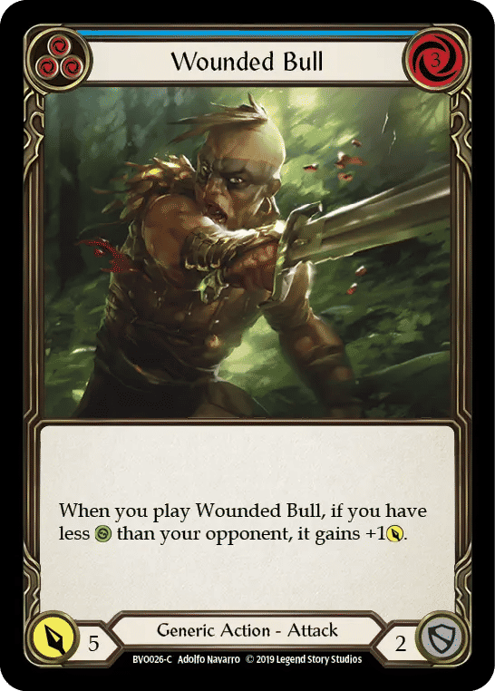 Wounded Bull (Blue) — Bravo, Showstopper - Hero Deck — Flesh and Blood