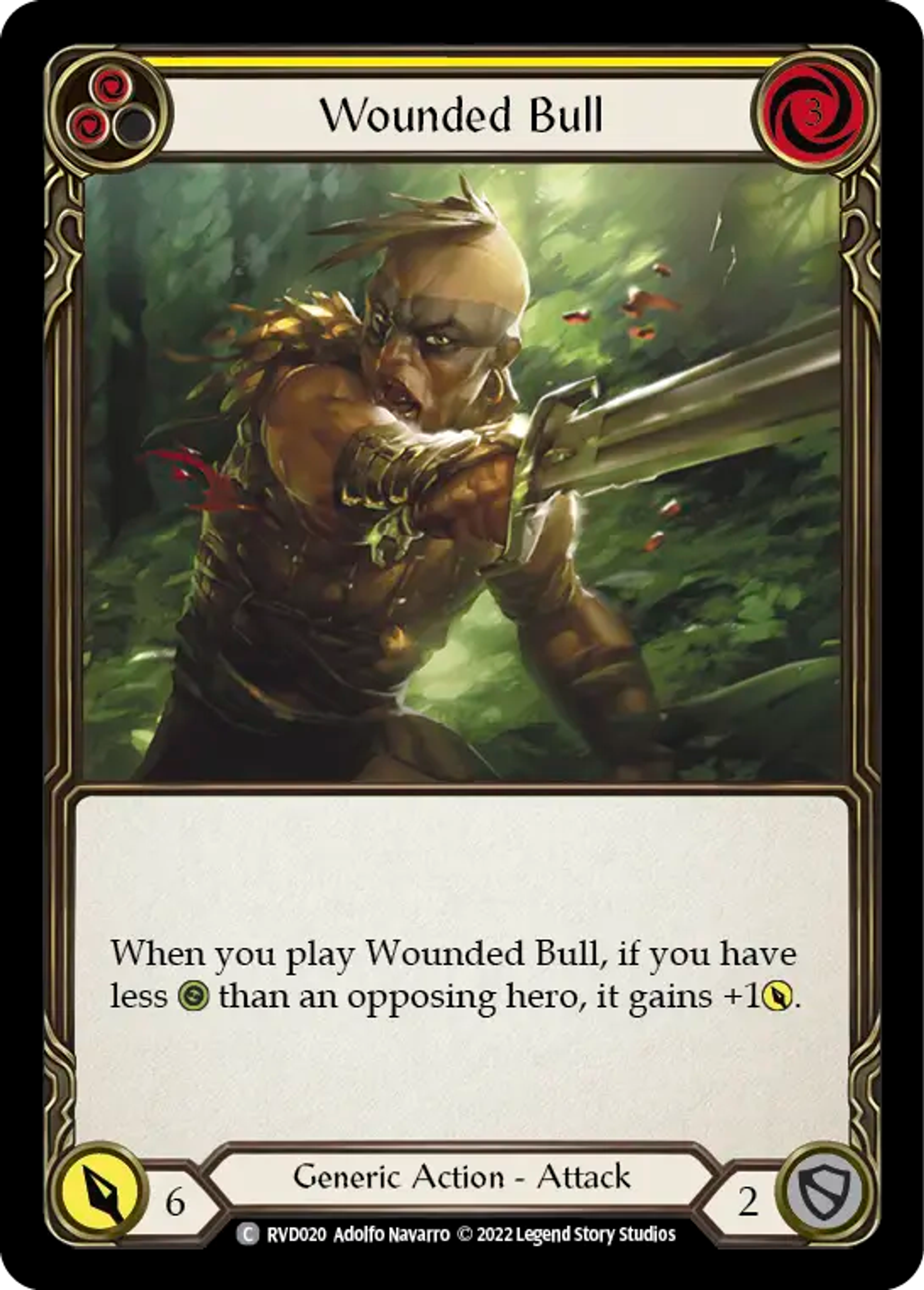 Wounded Bull (Yellow) — Classic Battles: Rhinar vs Dorinthea — Flesh and Blood
