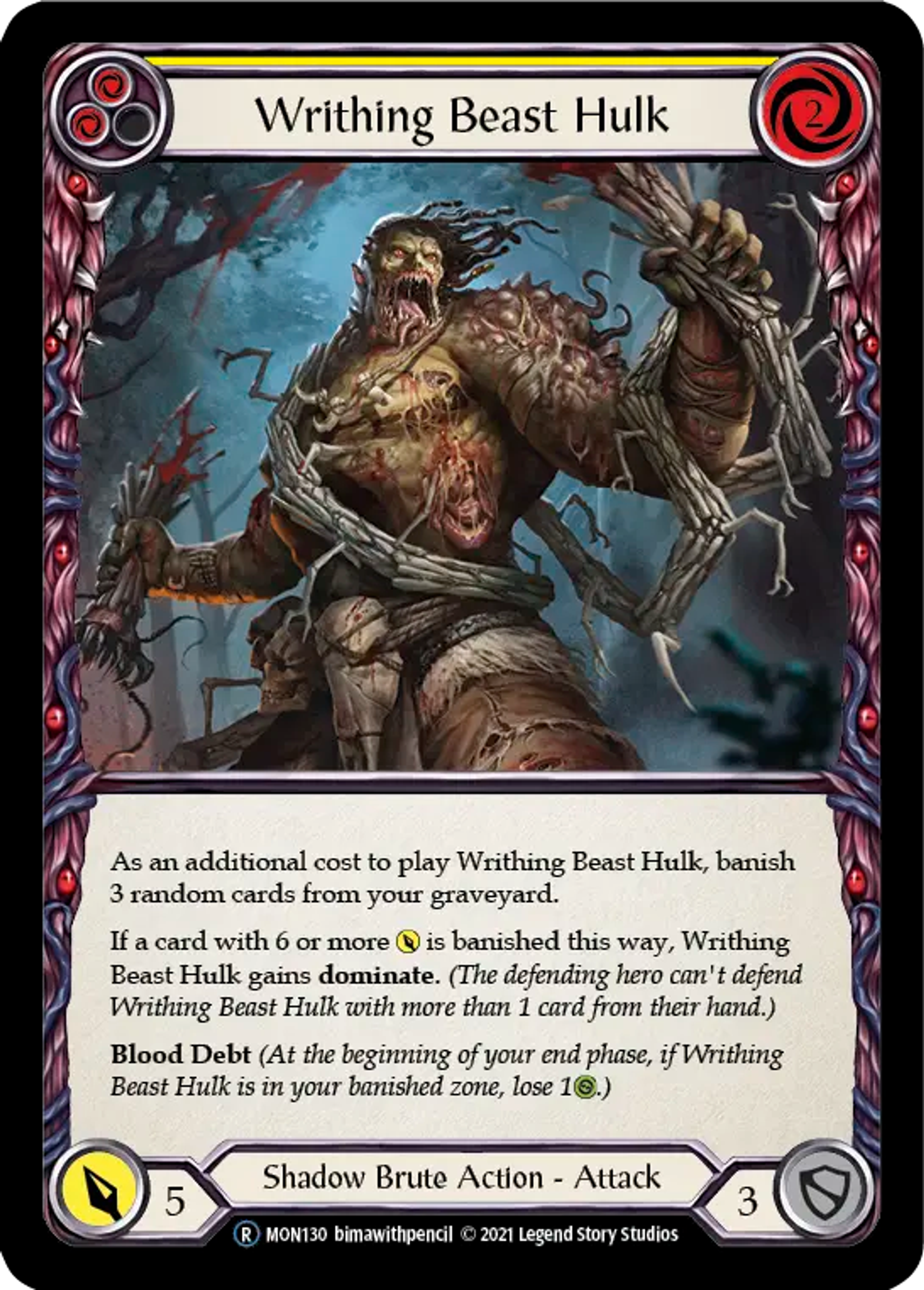 Writhing Beast Hulk (Yellow) — Monarch - Unlimited — Flesh and Blood