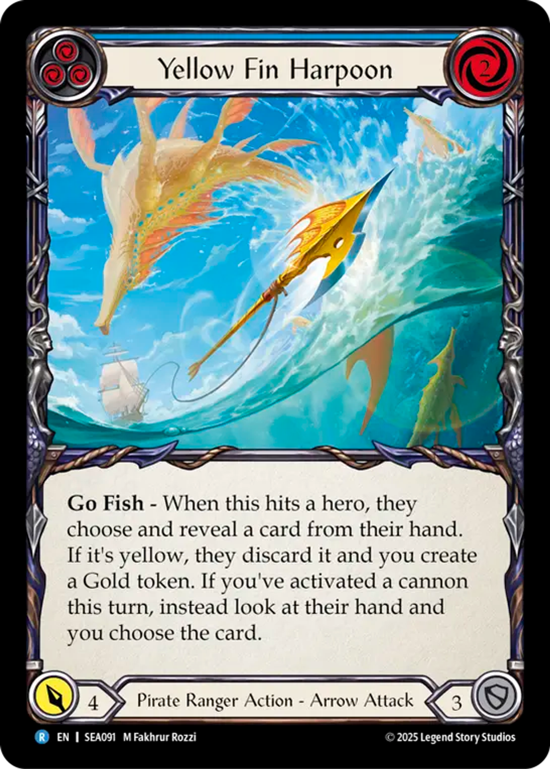 Yellow Fin Harpoon (Blue) — High Seas — Flesh and Blood