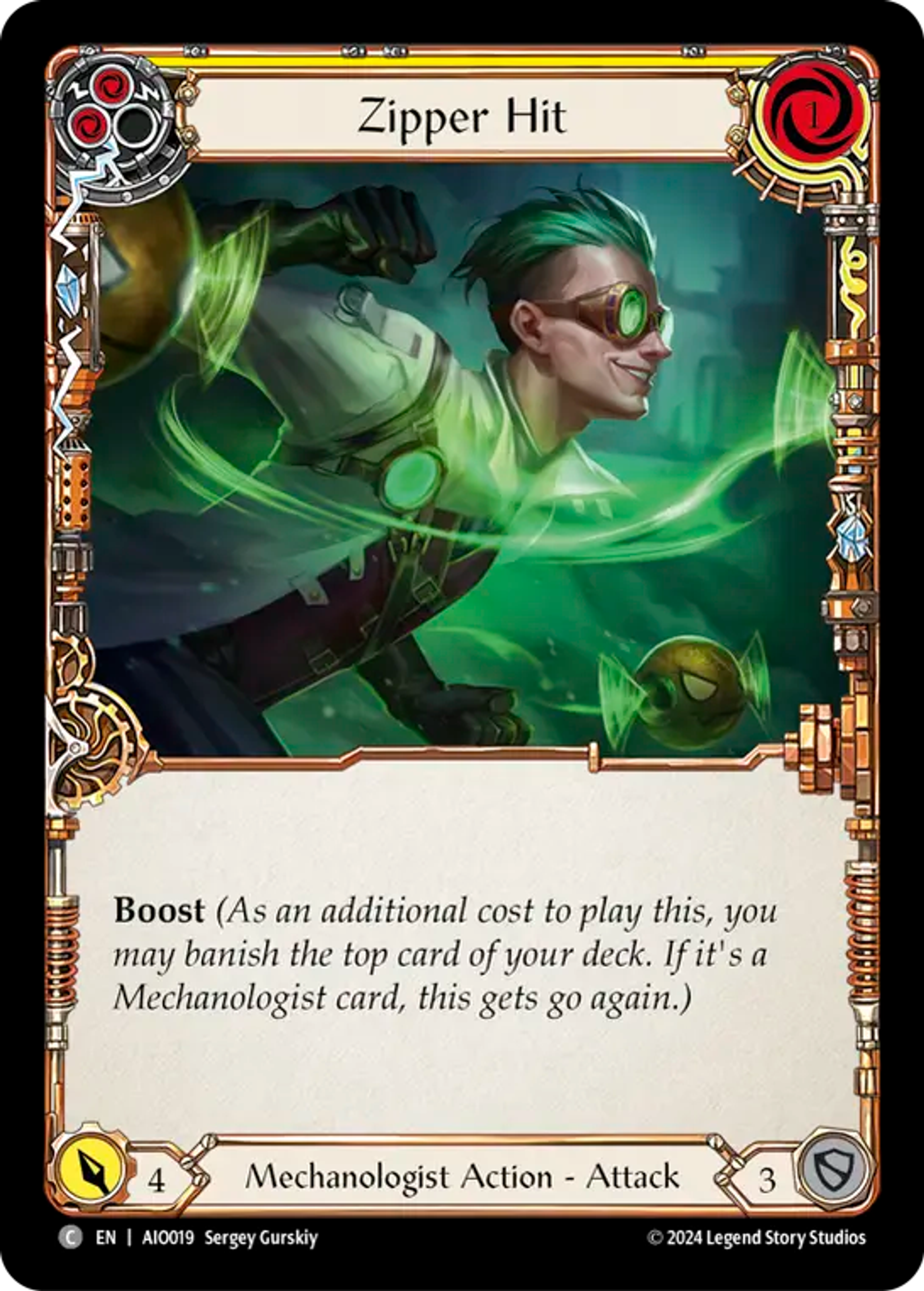 Zipper Hit (Yellow) — Armory Deck - Dash I/O — Flesh and Blood