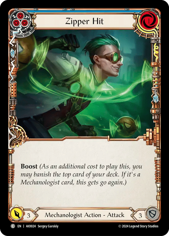 Zipper Hit (Blue) — Armory Deck - Dash I/O — Flesh and Blood