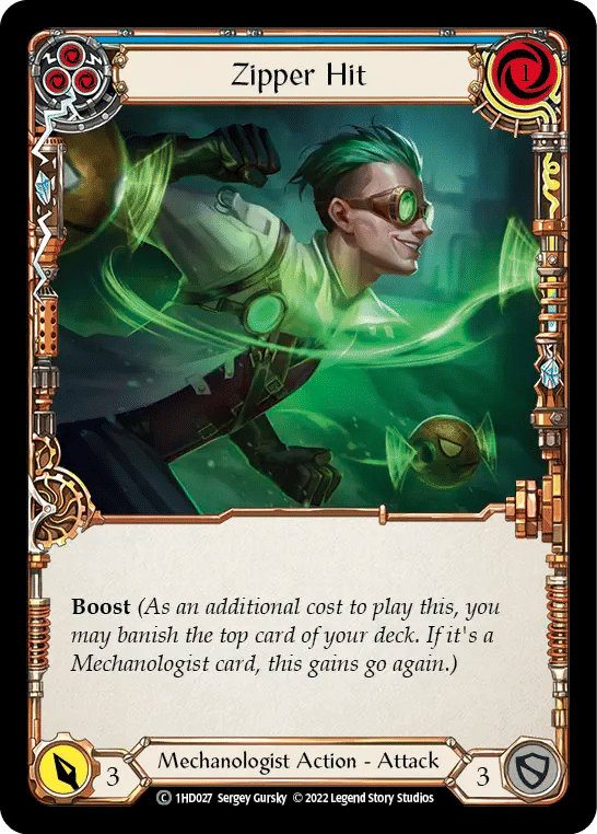 Zipper Hit (Blue) — Dash - Blitz Deck — Flesh and Blood