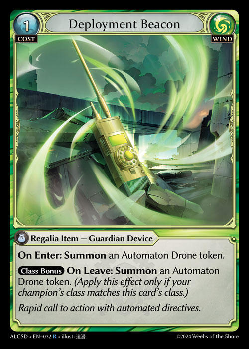 Deployment Beacon — Alchemical Revolution Starter Decks — Grand Archive TCG