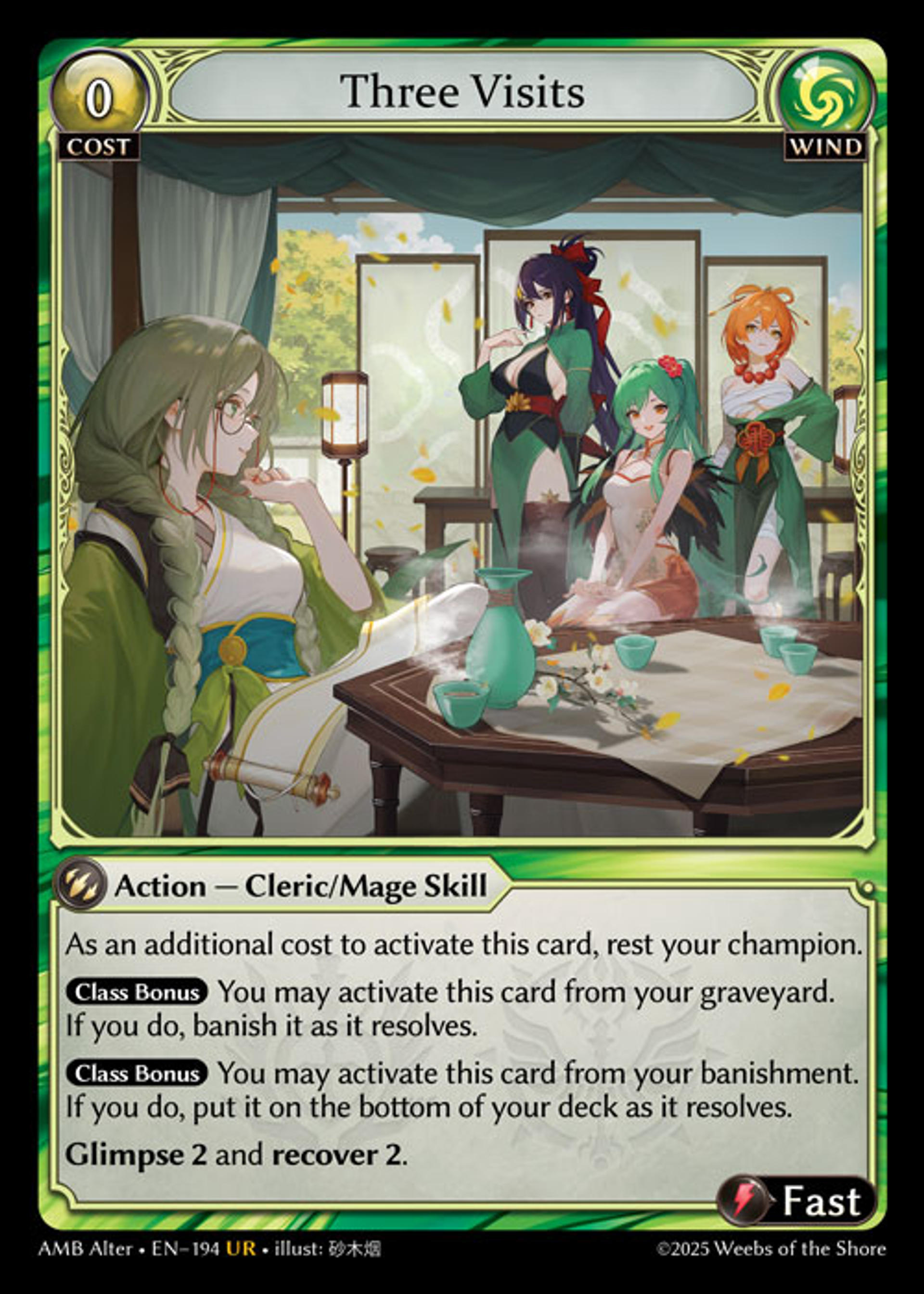Three Visits — Mortal Ambition Alter Edition — Grand Archive TCG
