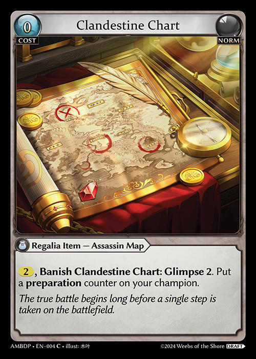 Clandestine Chart — Mortal Ambition Draft Pack — Grand Archive TCG