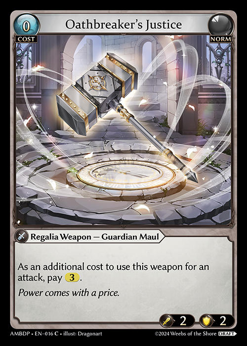 Oathbreaker's Justice from Mortal Ambition Draft Pack - Grand Archive TCG