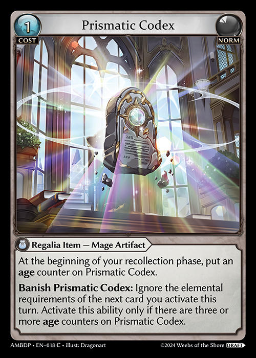 Prismatic Codex — Mortal Ambition Draft Pack — Grand Archive TCG