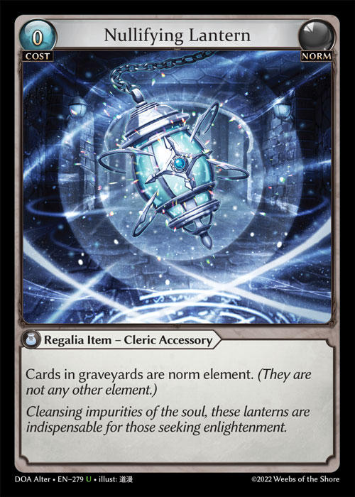Nullifying Lantern — Dawn of Ashes Alter Edition — Grand Archive TCG