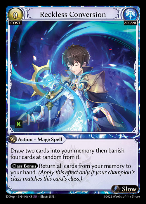 Reckless Conversion — Dawn of Ashes Prelude — Grand Archive TCG