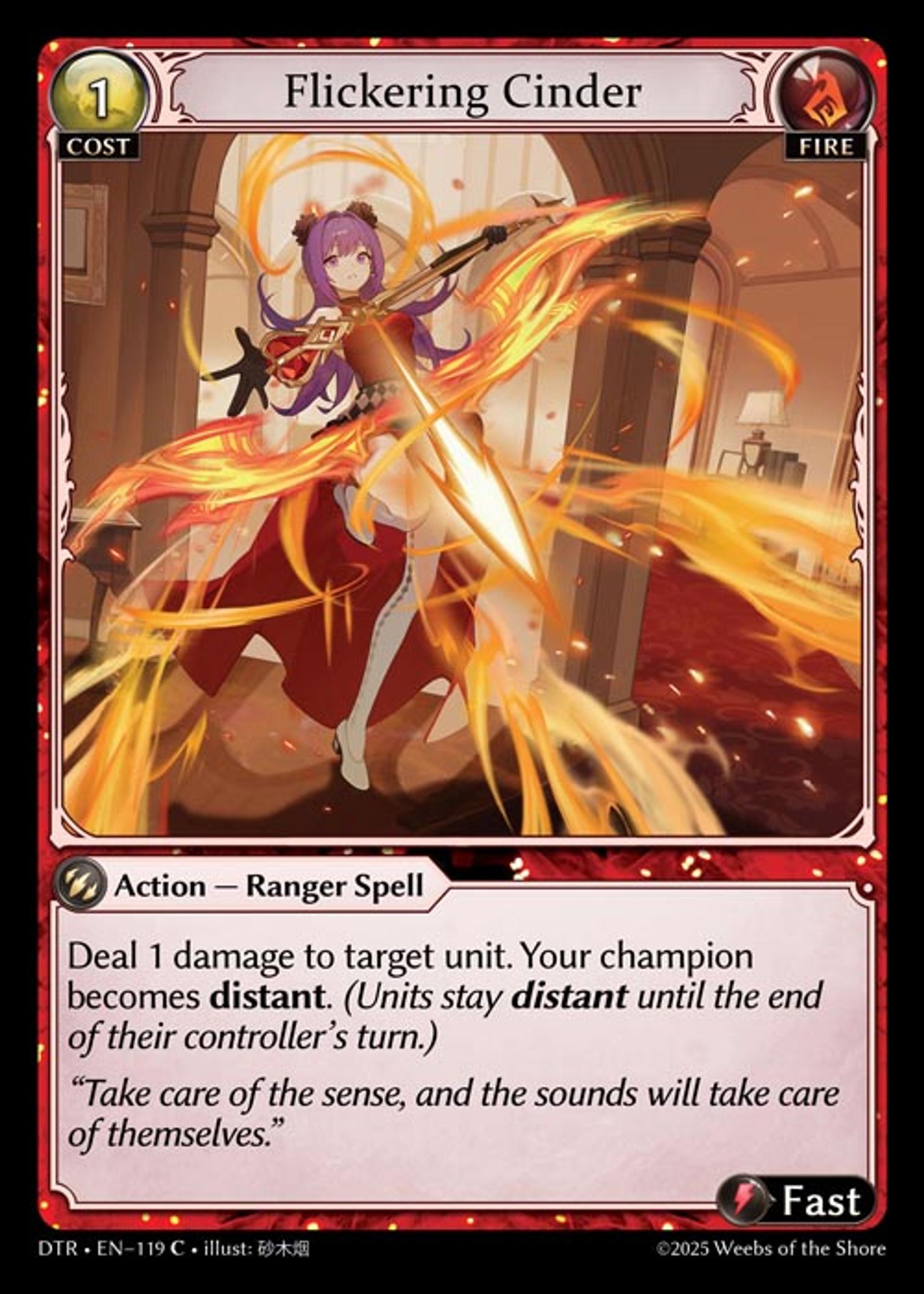 Flickering Cinder — Distorted Reflections — Grand Archive TCG