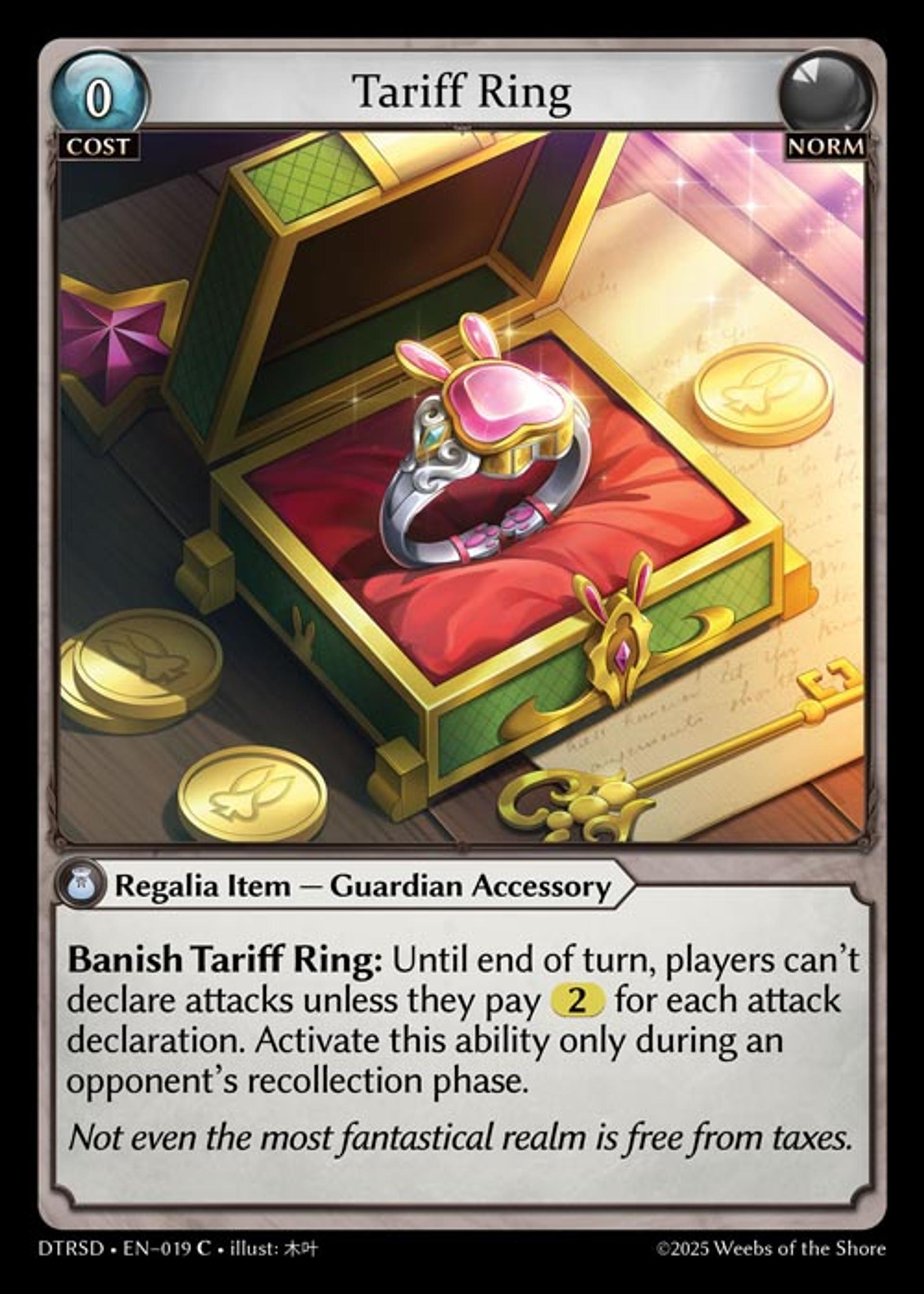 Tariff Ring — Distorted Reflections Starter Decks — Grand Archive TCG
