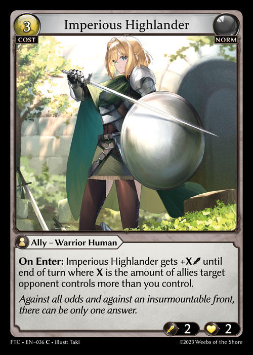 Imperious Highlander — Fractured Crown — Grand Archive TCG