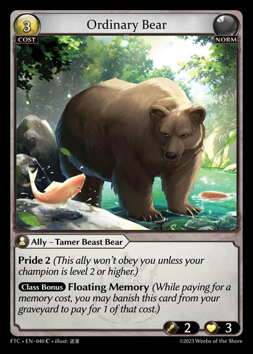 Ordinary Bear — Fractured Crown — Grand Archive TCG