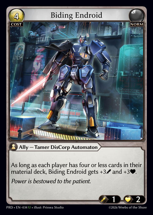 Biding Endroid — .asphodel/paradise — Grand Archive TCG