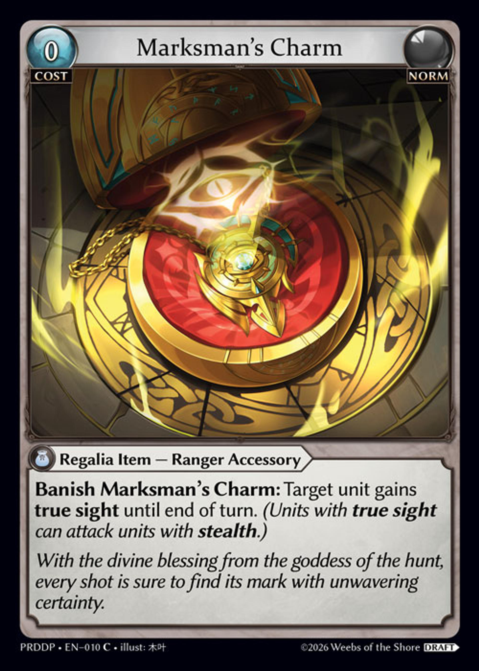 Marksman's Charm — .asphodel/paradise Draft Pack — Grand Archive TCG