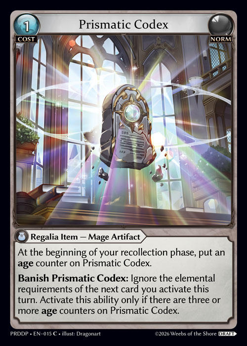 Prismatic Codex — .asphodel/paradise Draft Pack — Grand Archive TCG