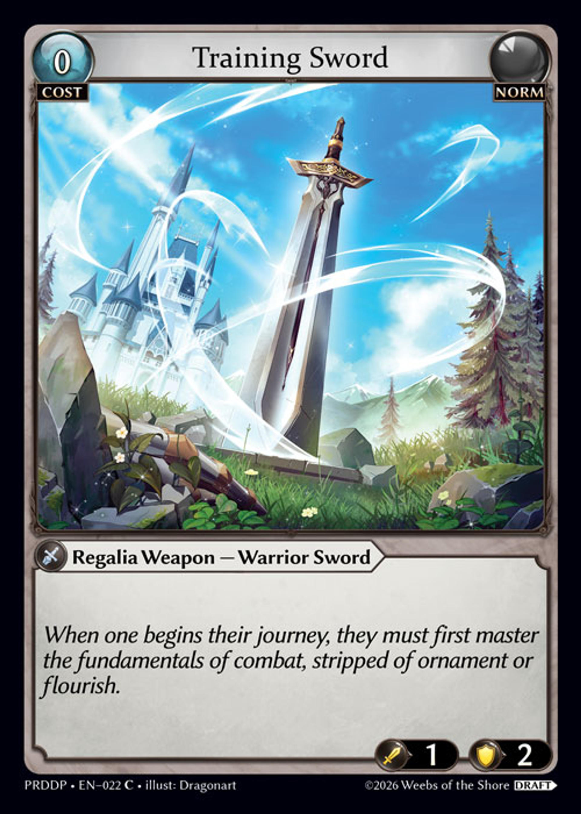 Training Sword — .asphodel/paradise Draft Pack — Grand Archive TCG