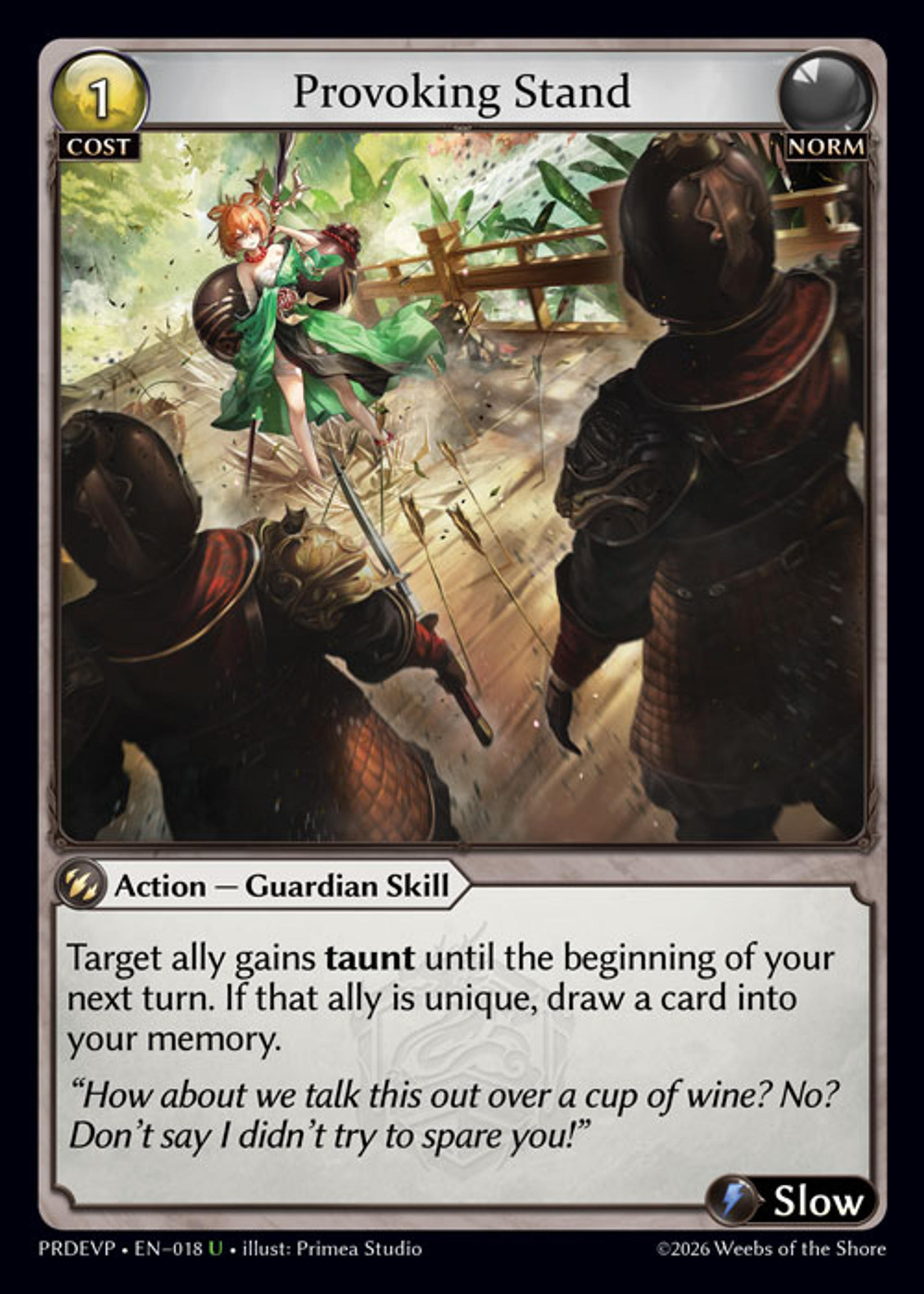 Provoking Stand — .asphodel/paradise Event Pack — Grand Archive TCG
