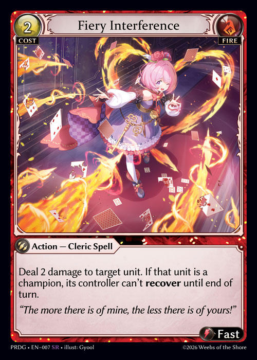 Fiery Interference — .asphodel/paradise Grimoire — Grand Archive TCG