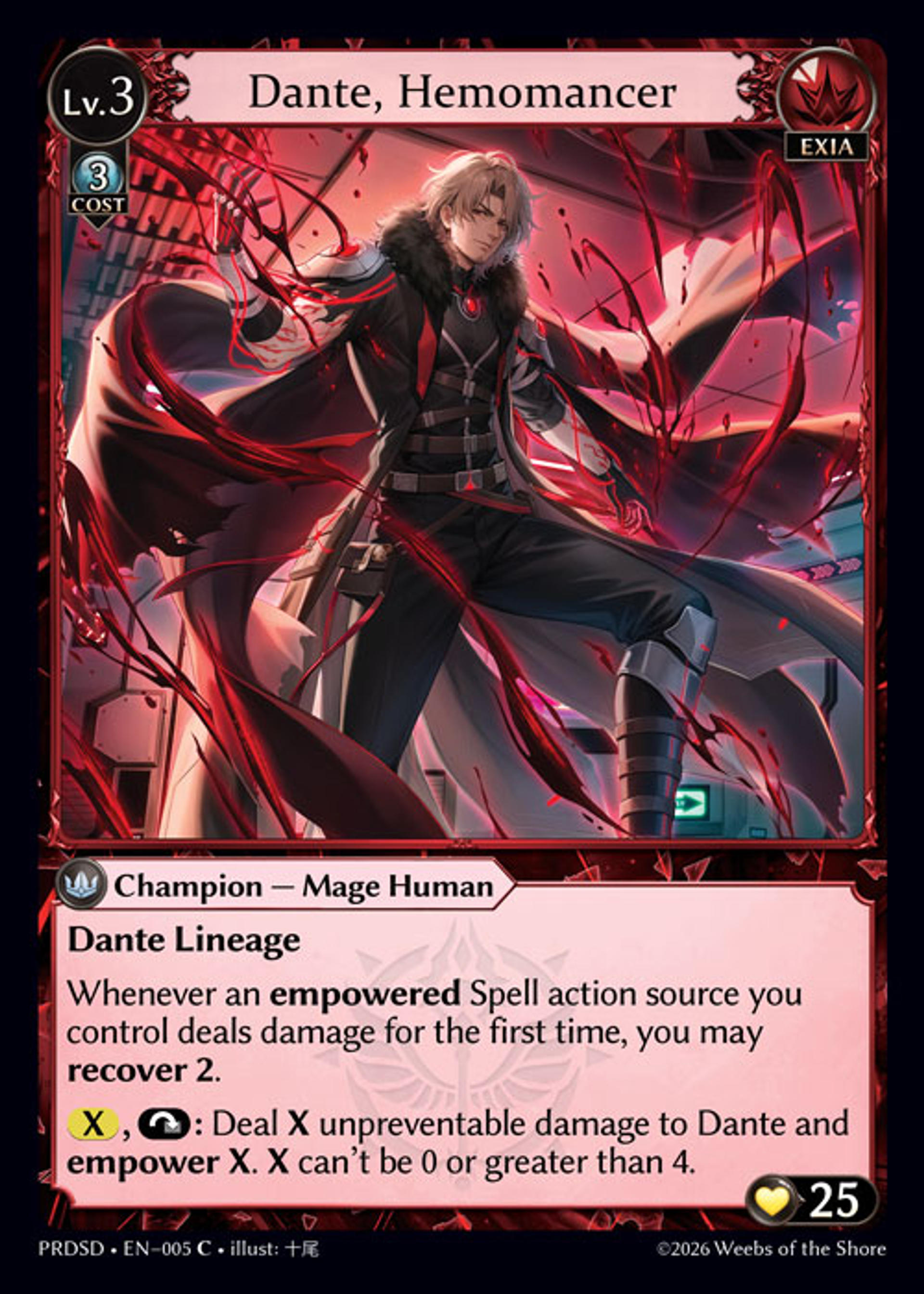 Dante, Hemomancer — .asphodel/paradise Starter Decks — Grand Archive TCG