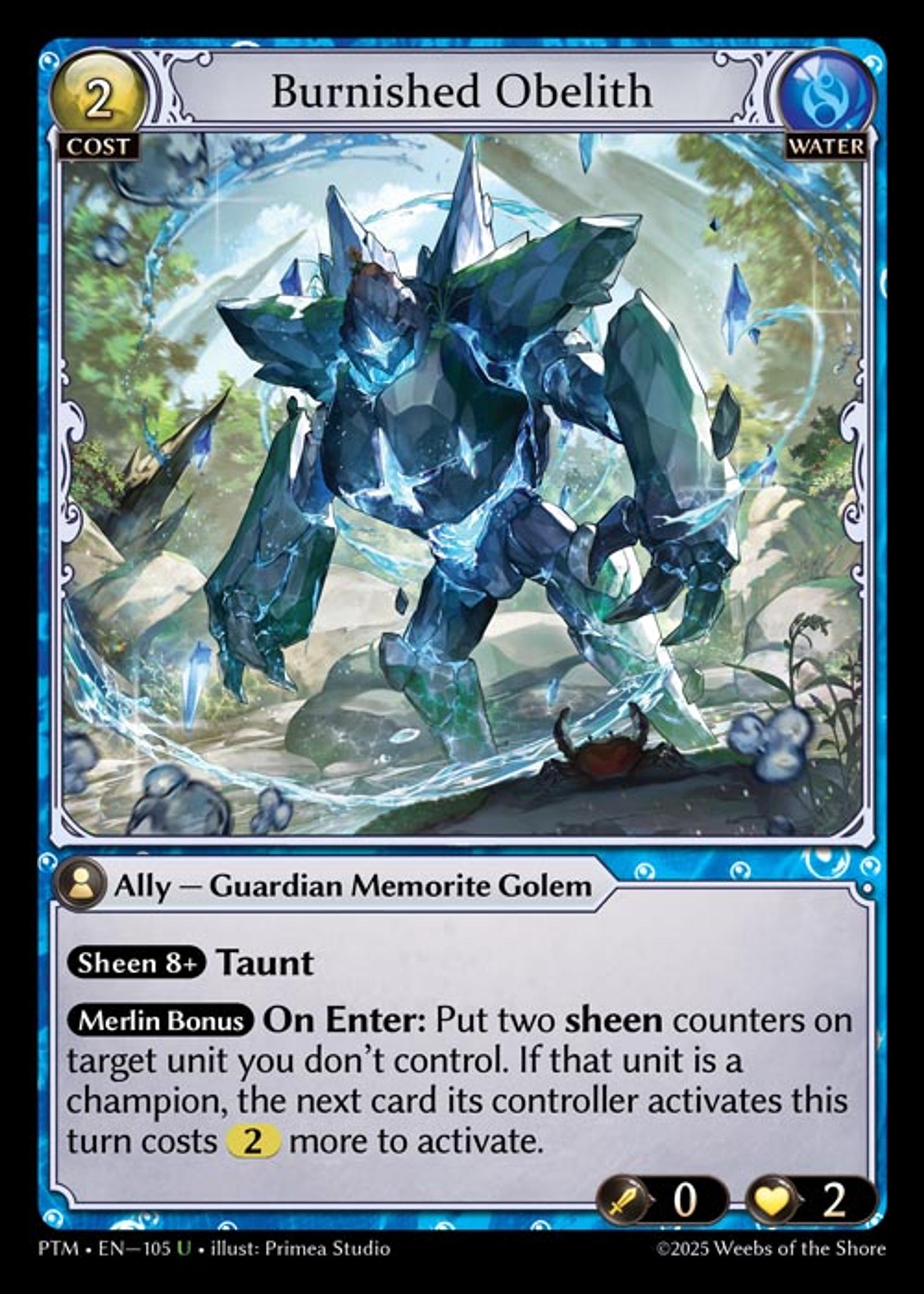 Burnished Obelith — Phantom Monarchs — Grand Archive TCG