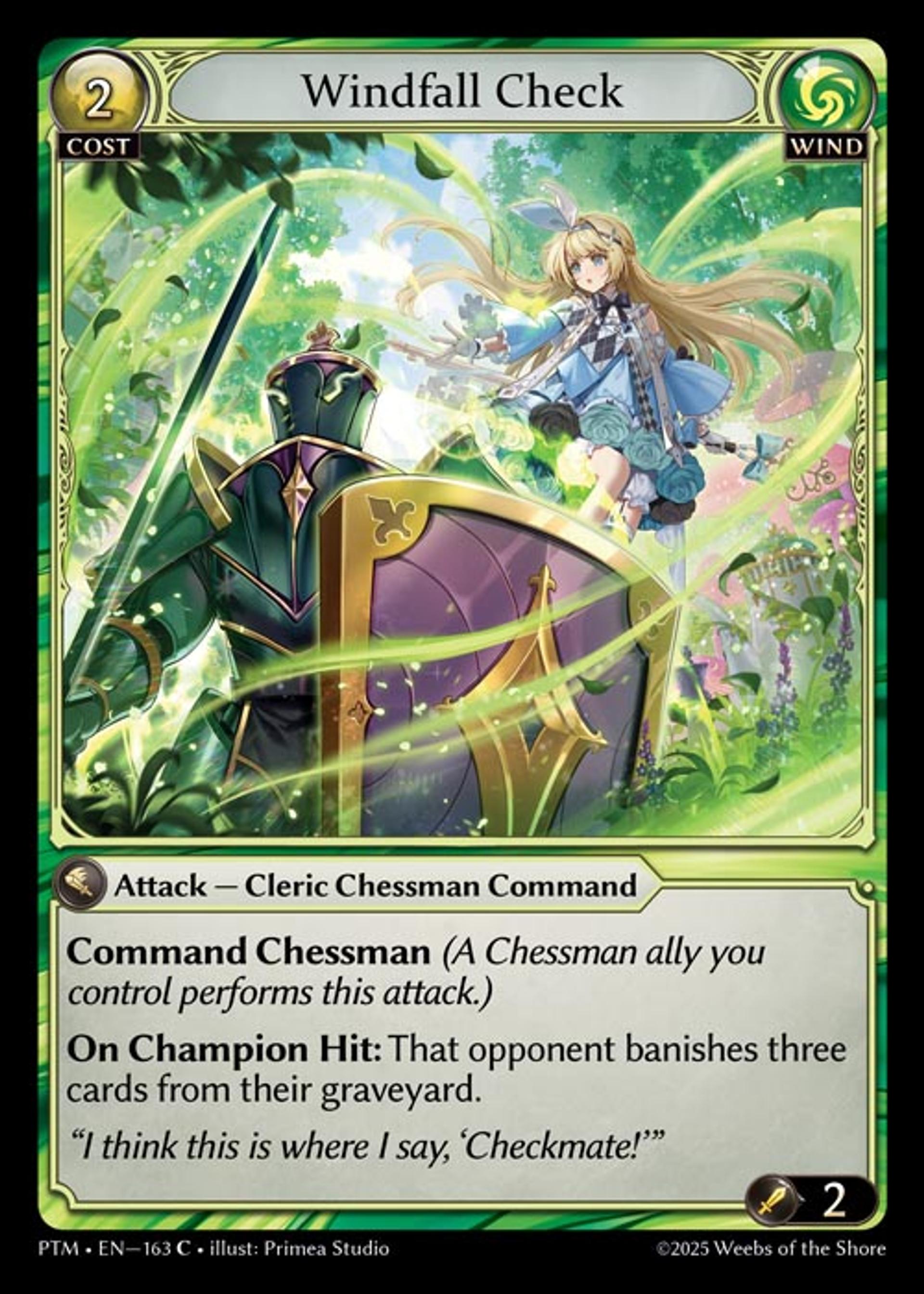Windfall Check — Phantom Monarchs — Grand Archive TCG