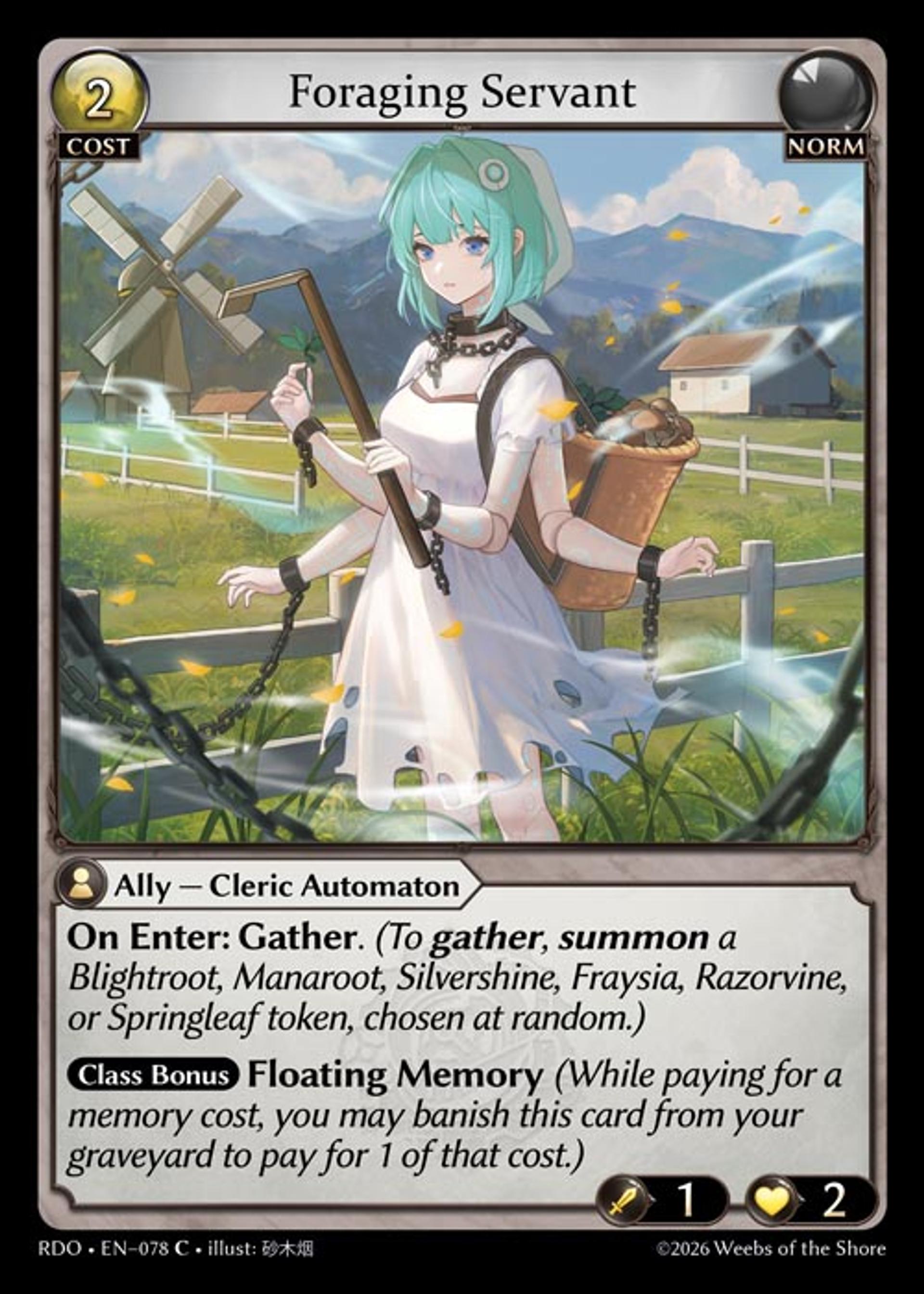 Foraging Servant — Radiant Origins — Grand Archive TCG