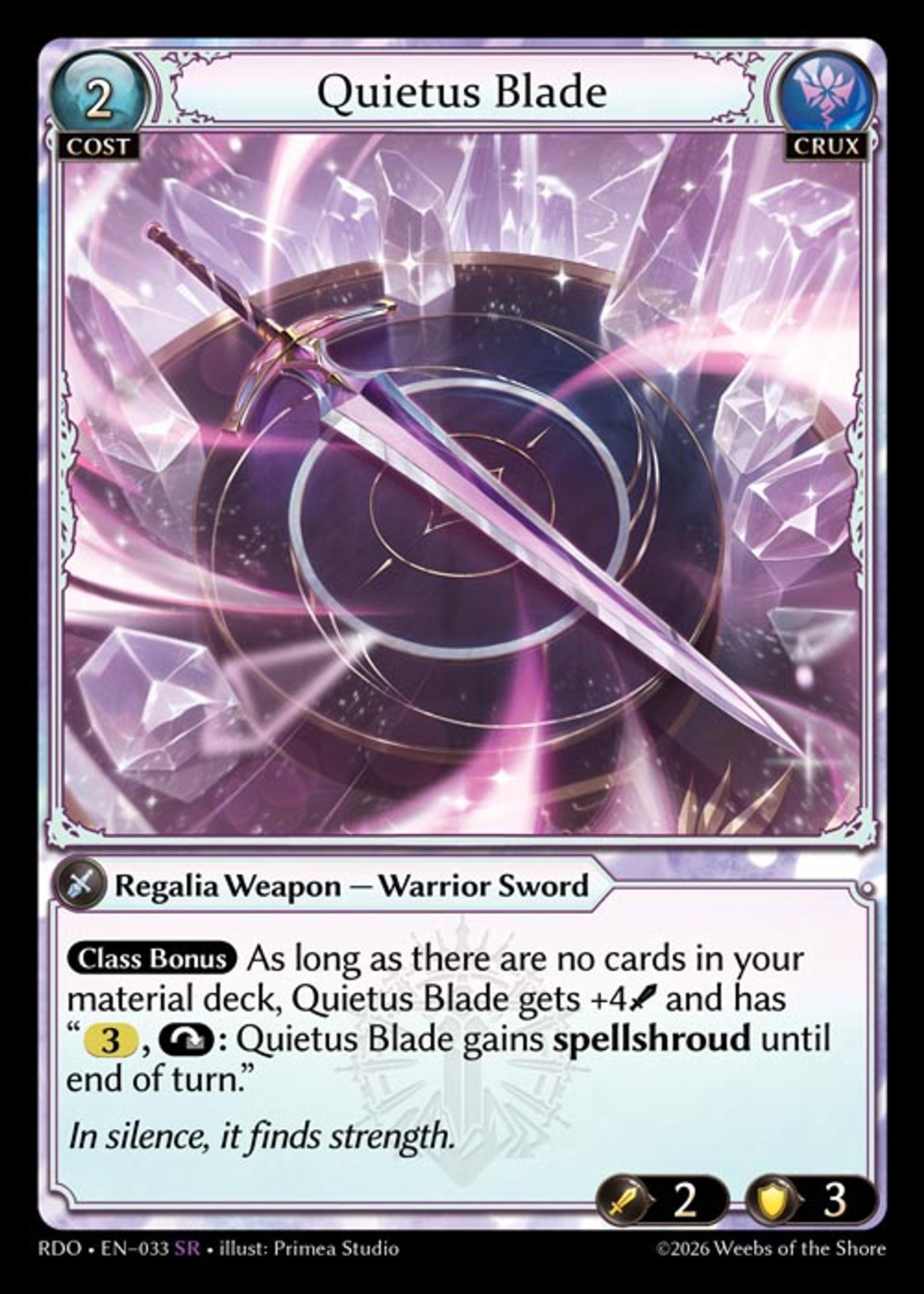 Quietus Blade — Radiant Origins — Grand Archive