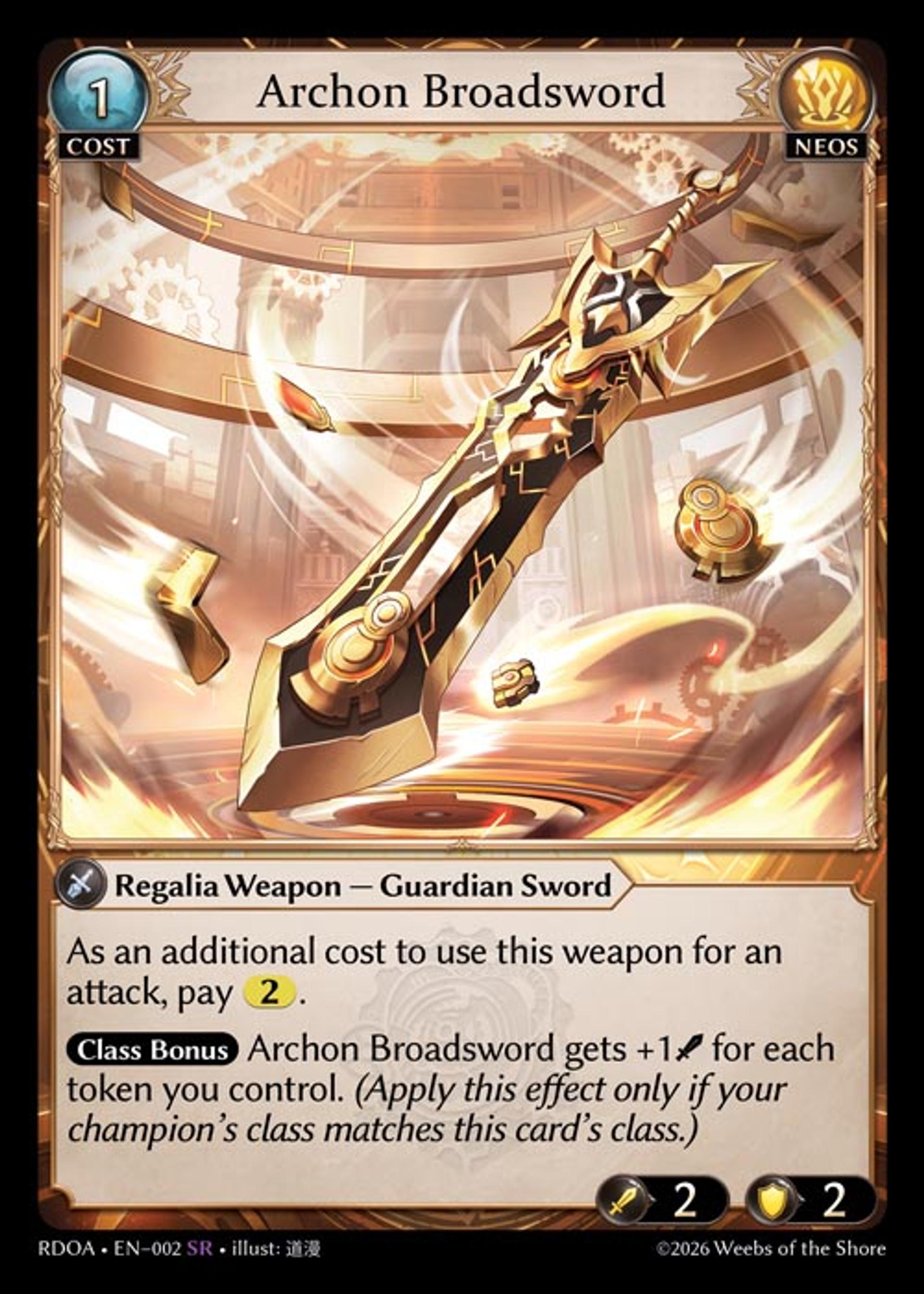 Archon Broadsword — Radiant Origins: Armaments — Grand Archive TCG