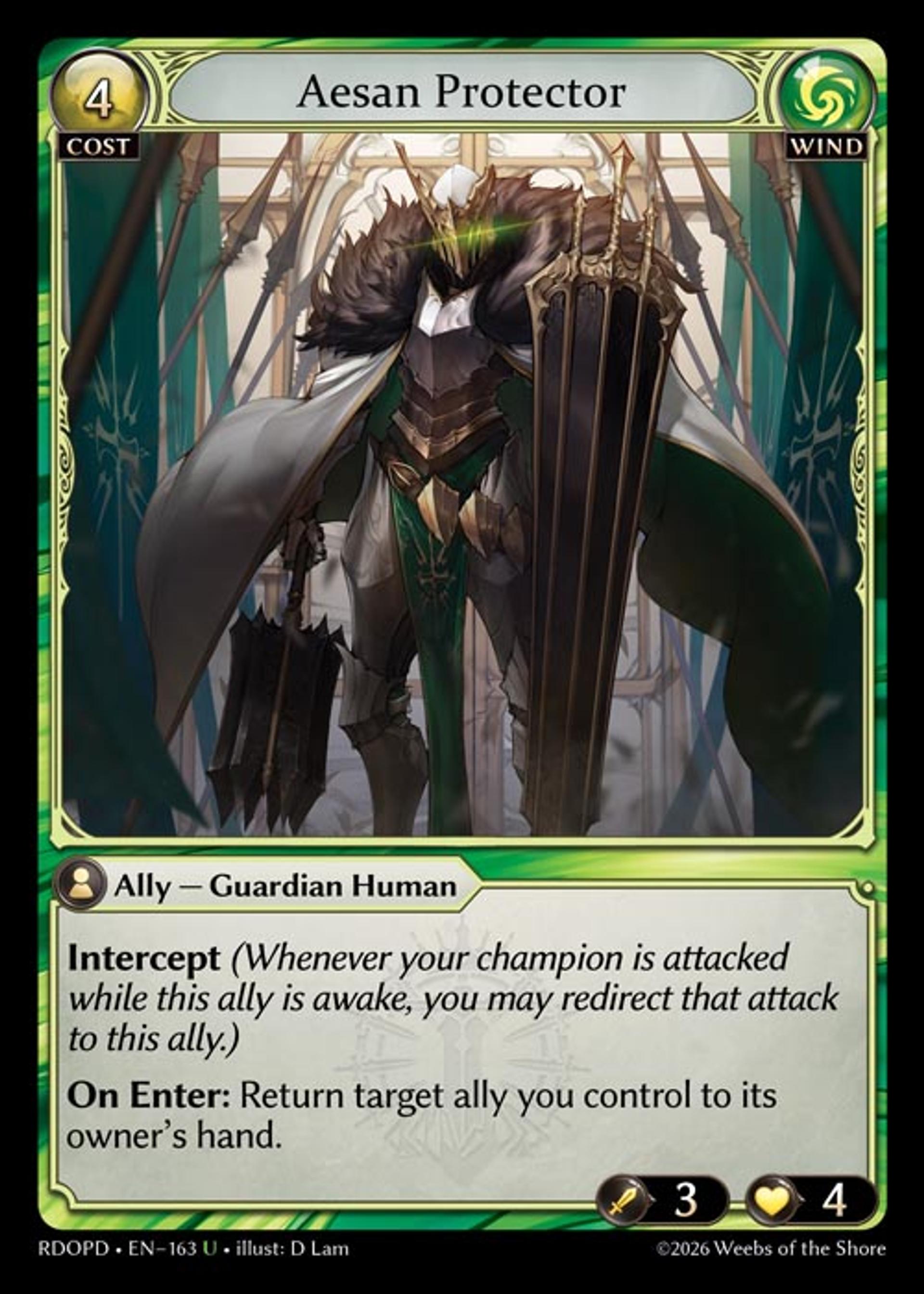 Aesan Protector — Radiant Origins Pantheon Decks — Grand Archive TCG