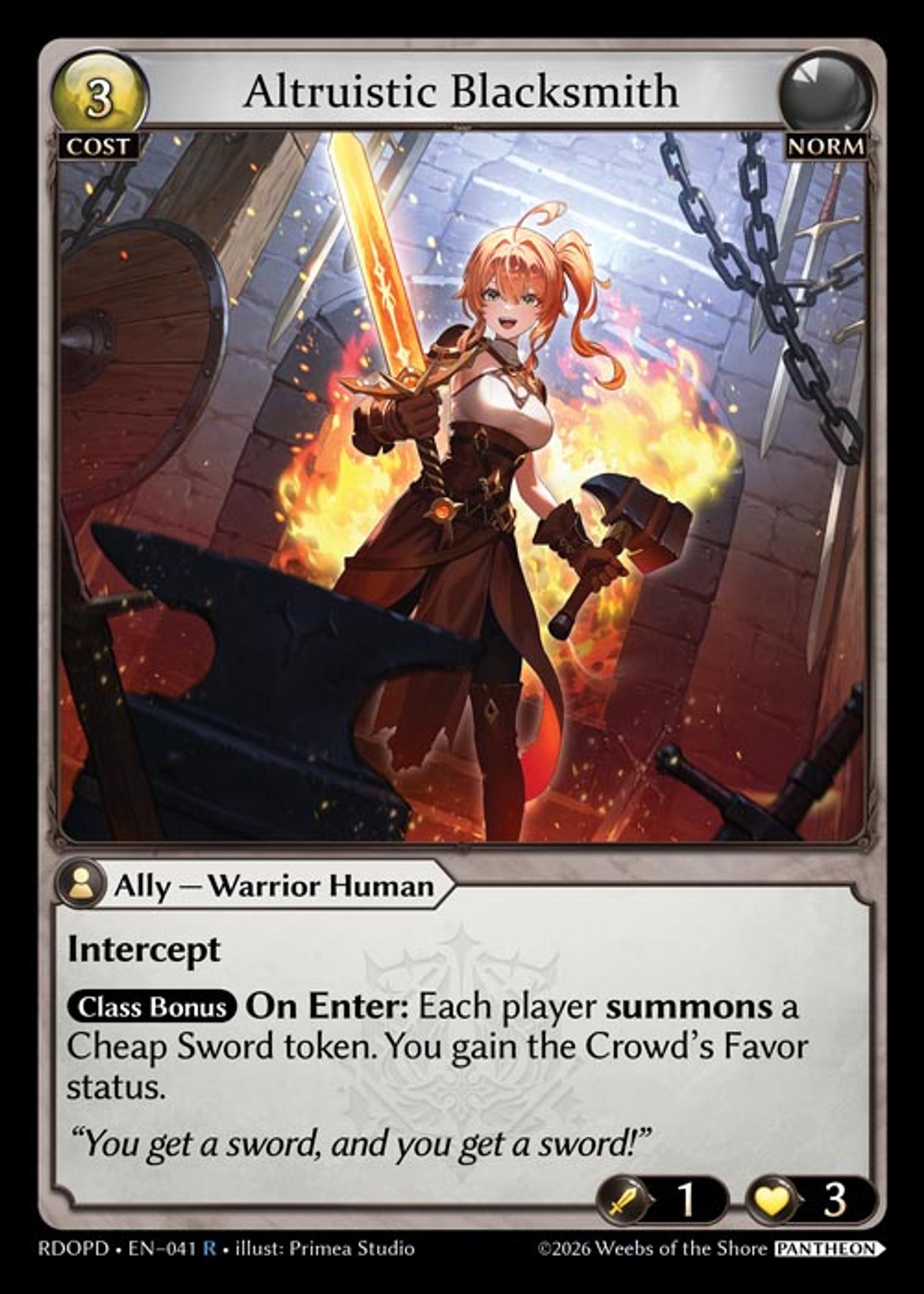 Altruistic Blacksmith — Radiant Origins Pantheon Decks — Grand Archive TCG