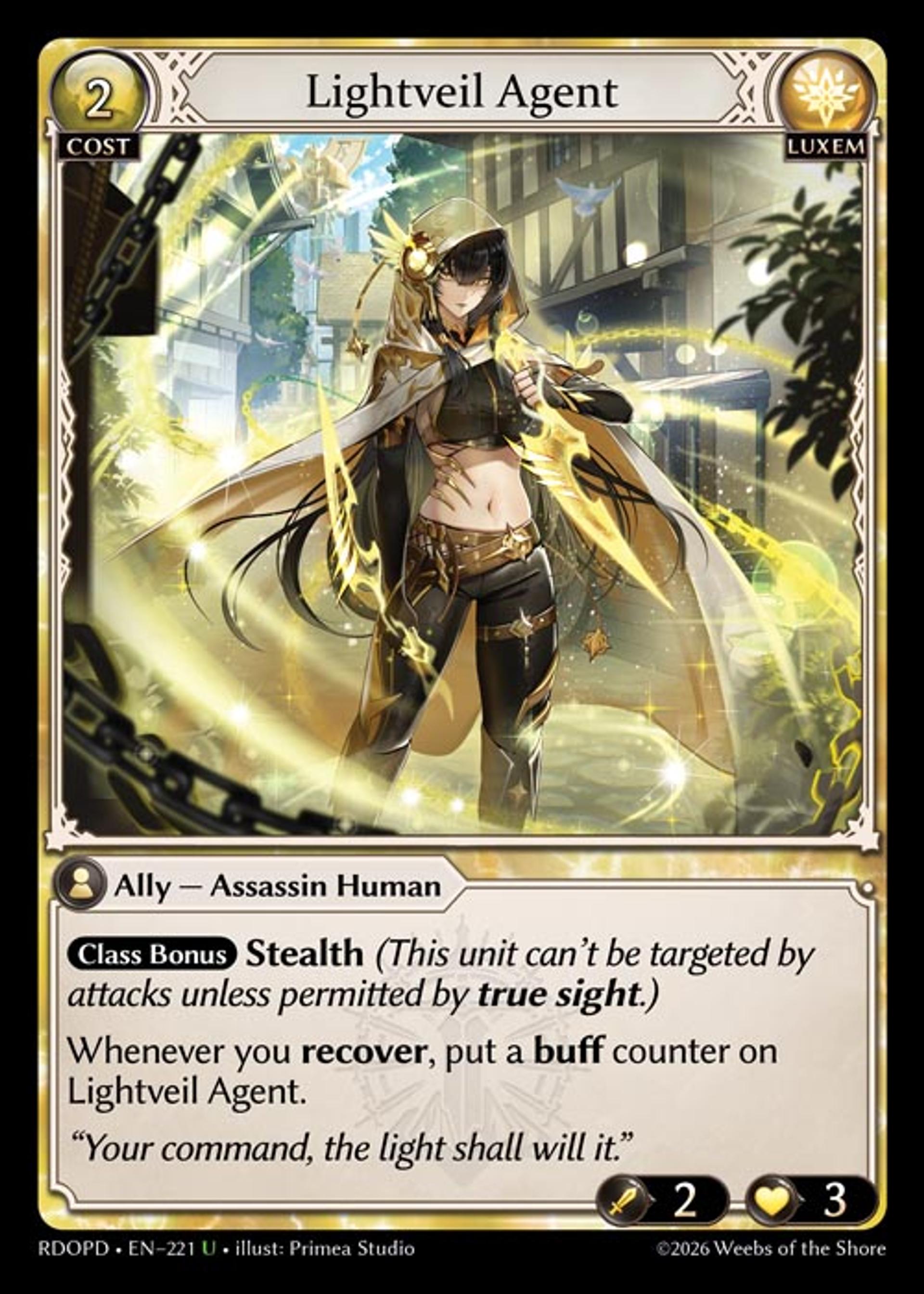 Lightveil Agent — Radiant Origins Pantheon Decks — Grand Archive TCG