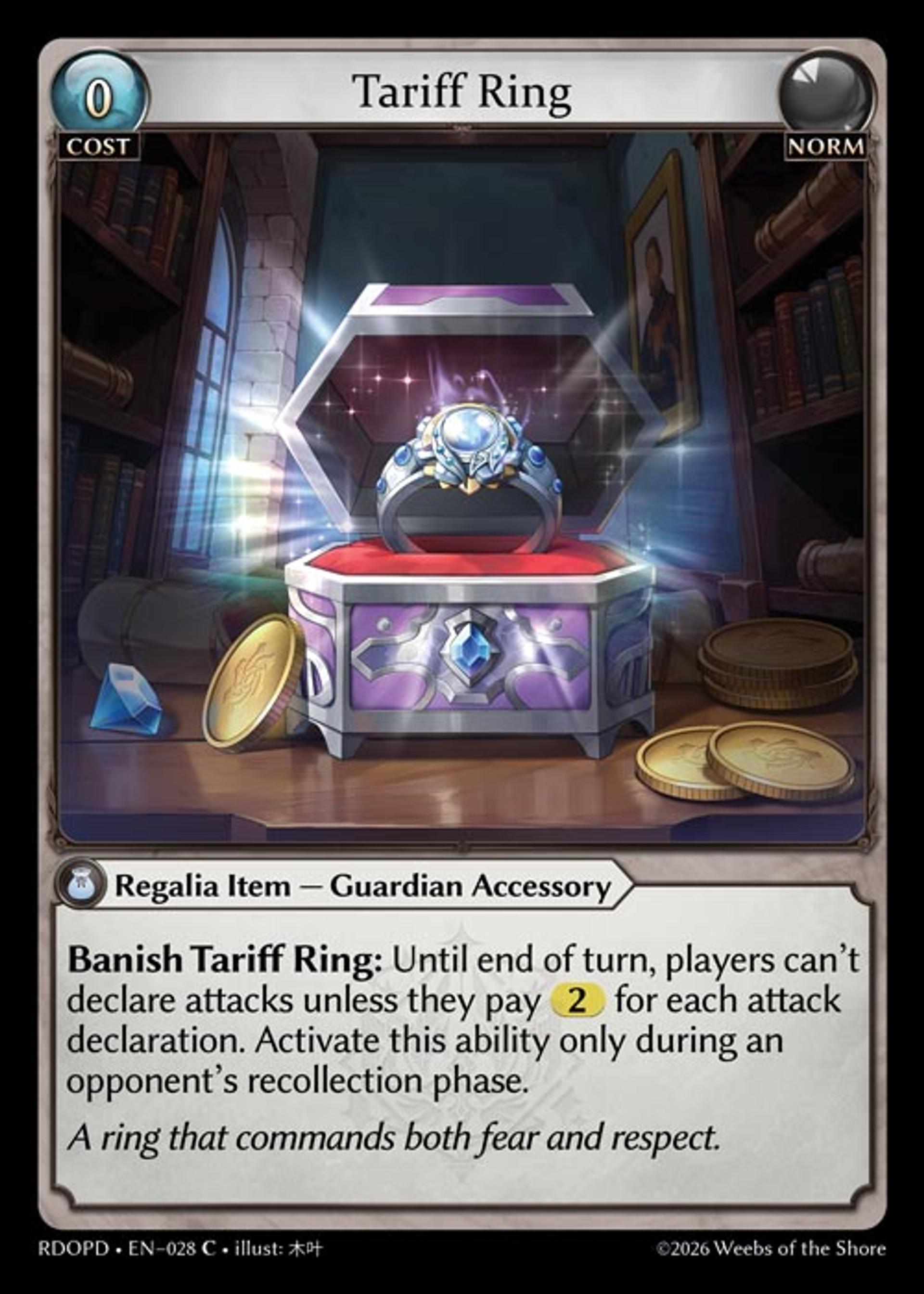 Tariff Ring — Radiant Origins Pantheon Decks — Grand Archive TCG