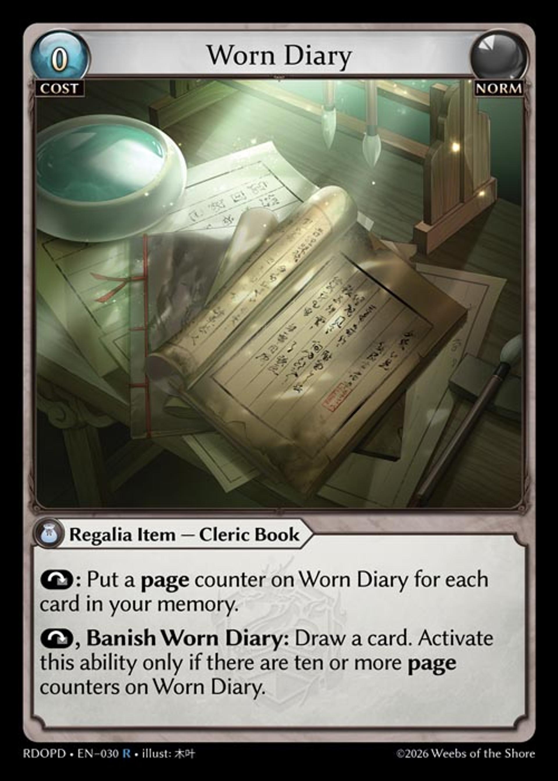 Worn Diary — Radiant Origins Pantheon Decks — Grand Archive TCG