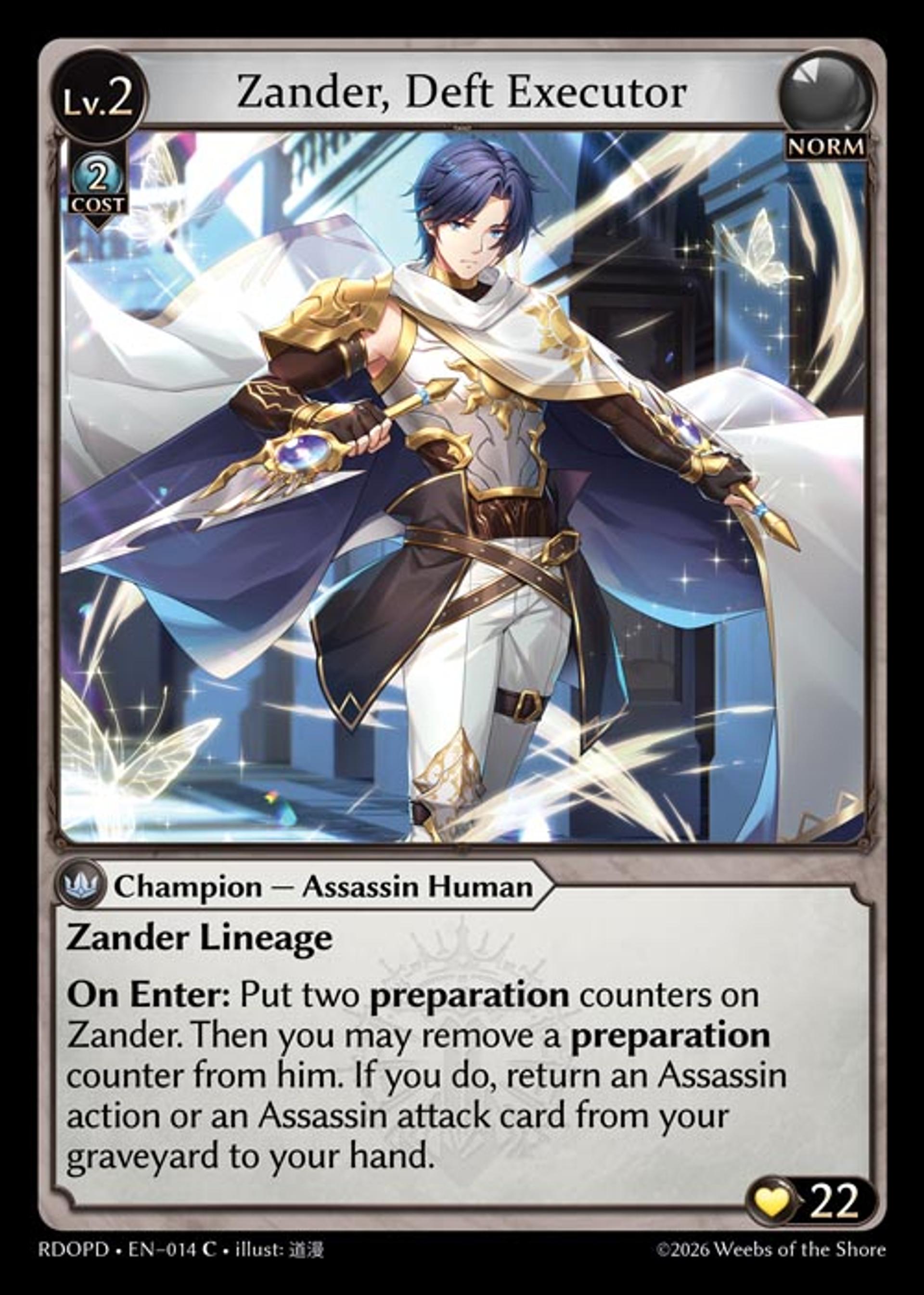 Zander, Deft Executor — Radiant Origins Pantheon Decks — Grand Archive TCG