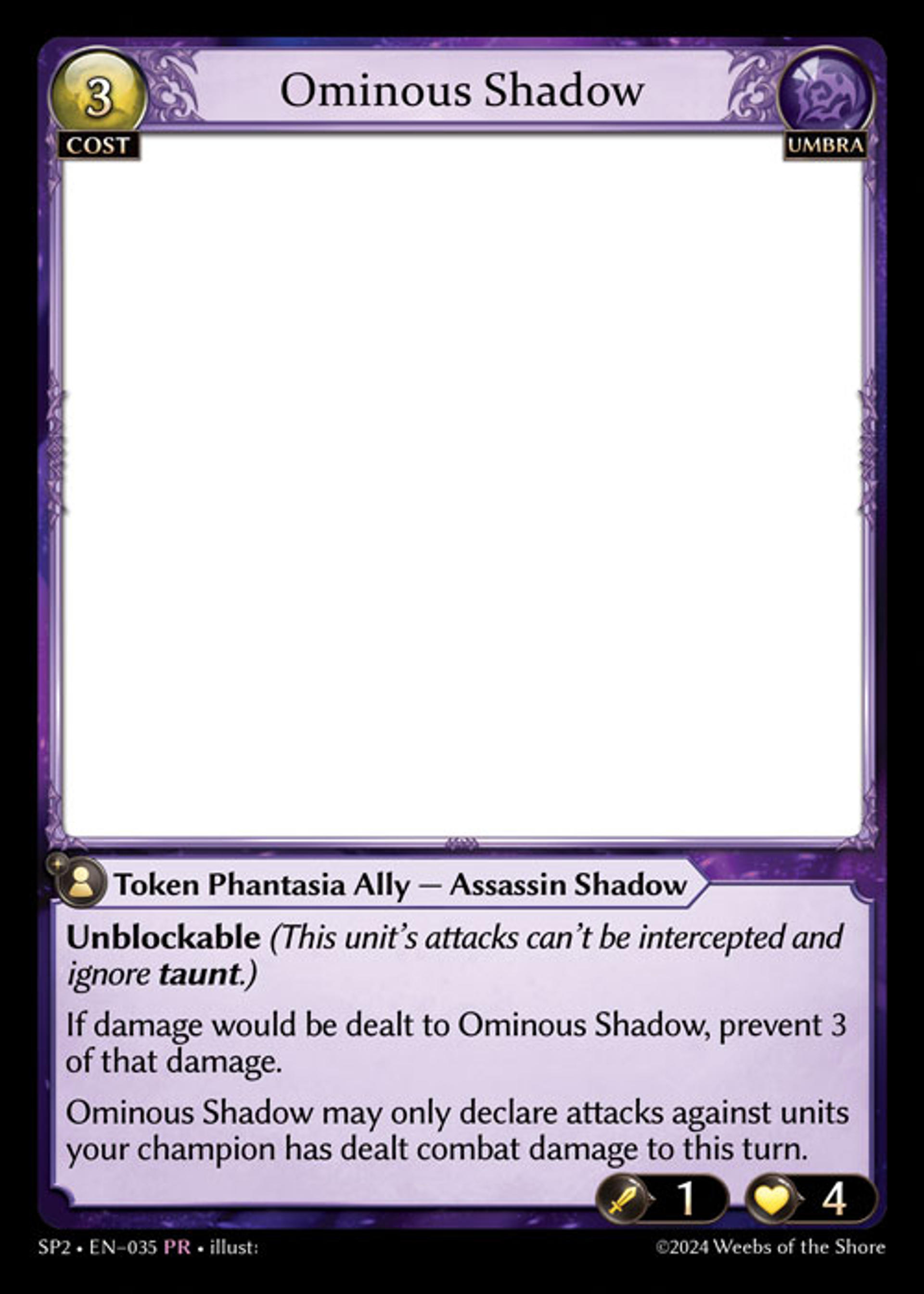 Ominous Shadow — Supporter Pack 2 — Grand Archive
