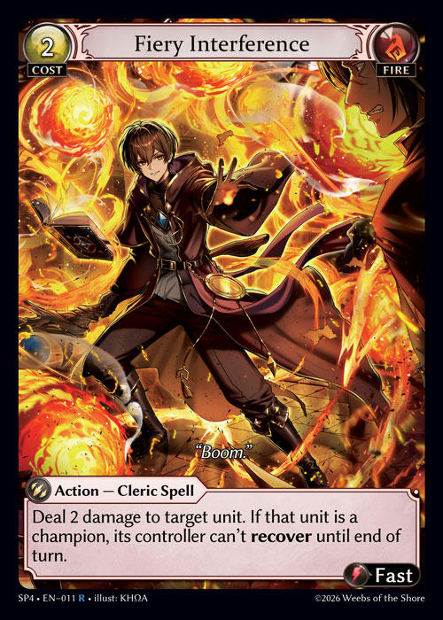 Fiery Interference — Supporter Pack 4 — Grand Archive TCG